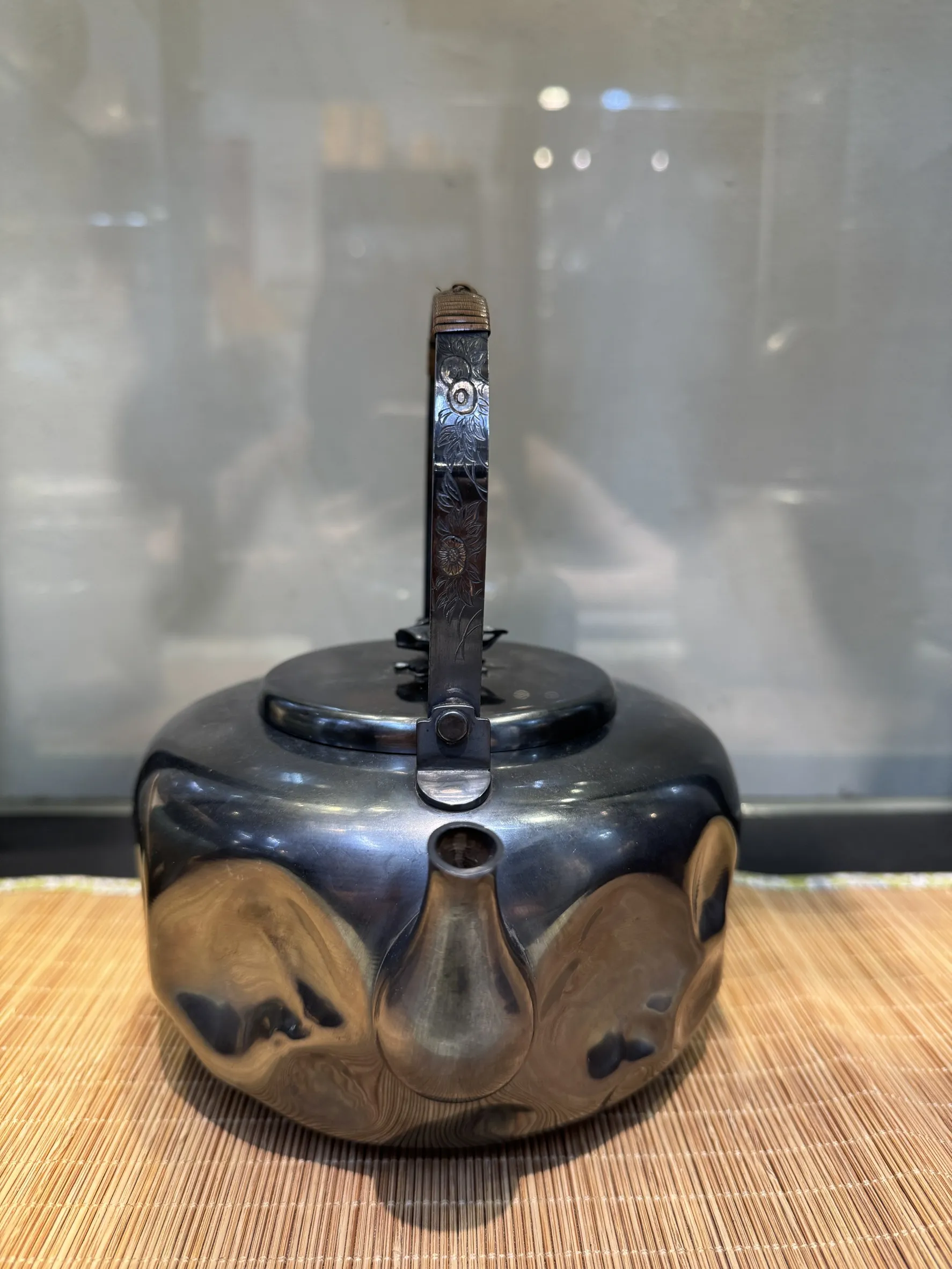 大正時期 大槌目 金銀雕花把 湯沸