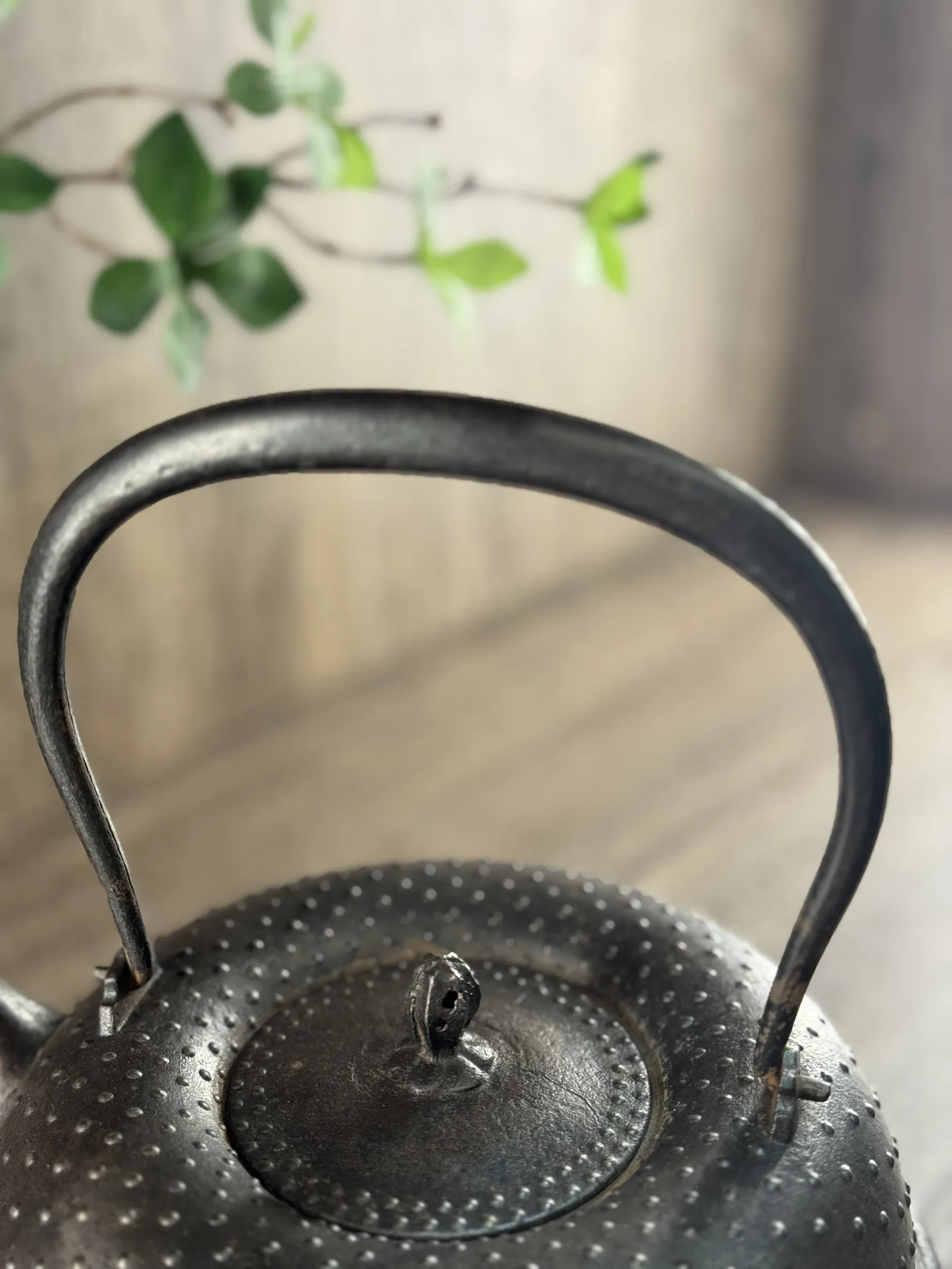 釜型霰紋 古砂鐵瓶