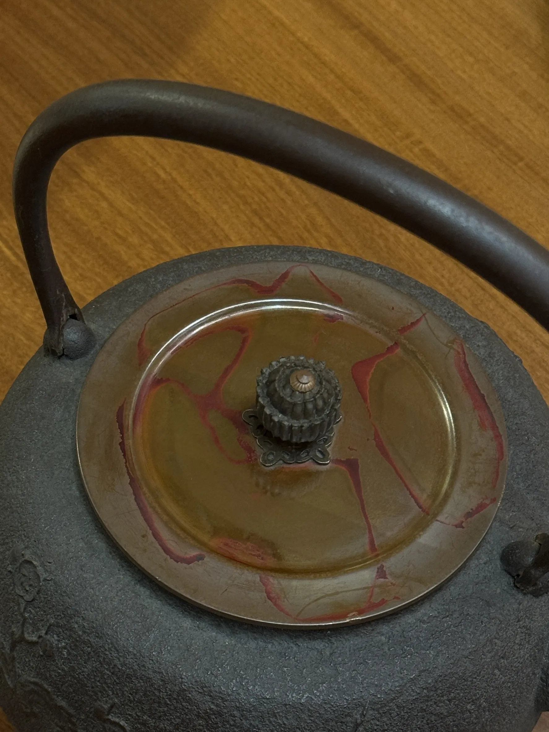 長文堂 紫斑銅蓋 梅花紋 老鐵壺