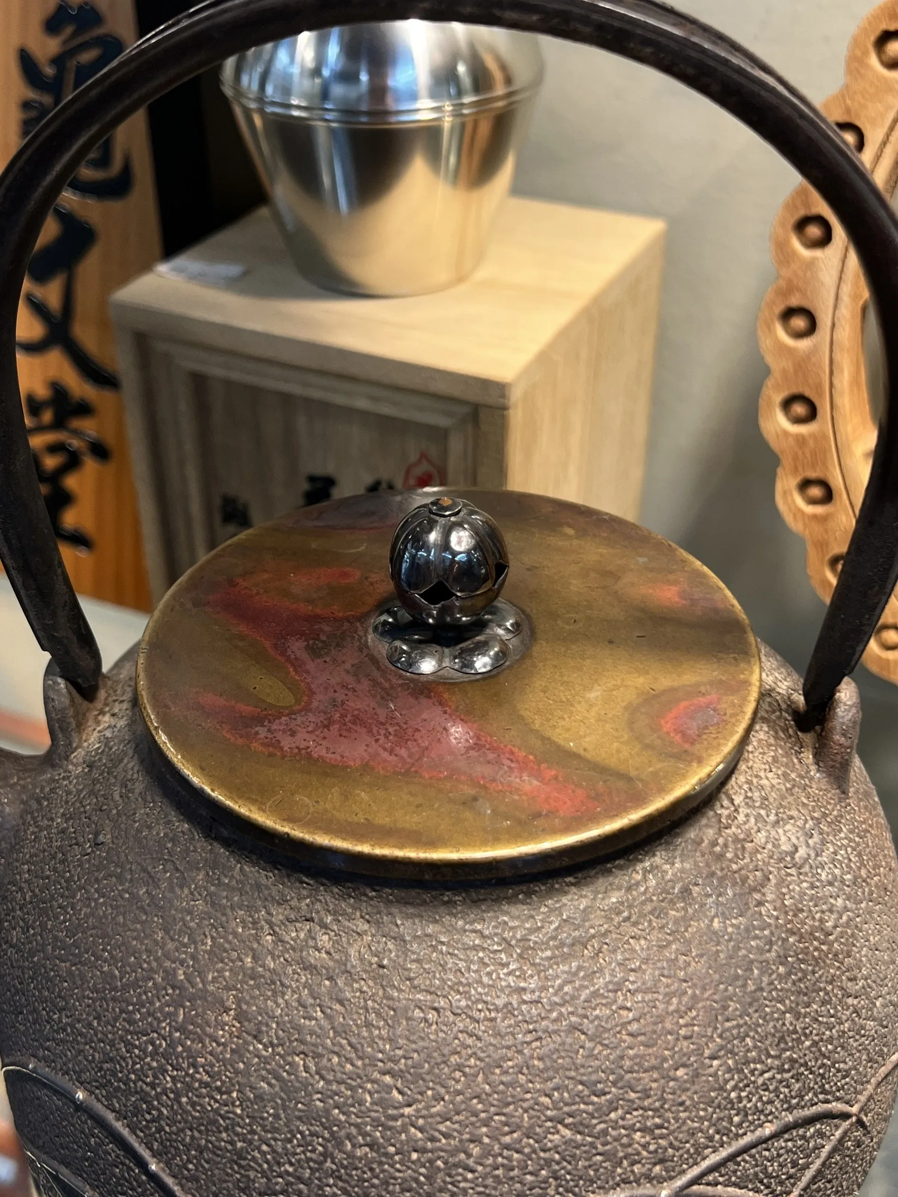 明治末期 金壽堂三代雨宮作 銀摘嵌銀芒草紋