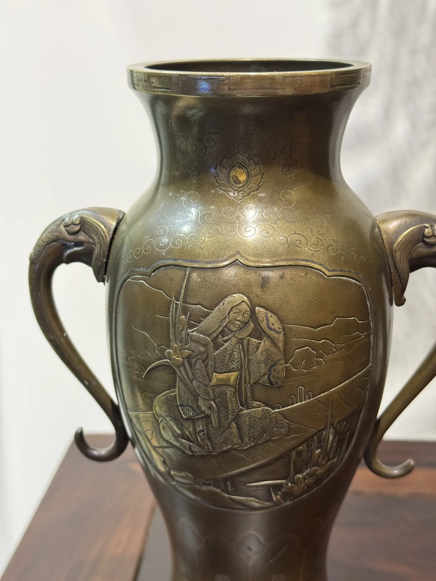 明治時期 嵌金銀銅花瓶