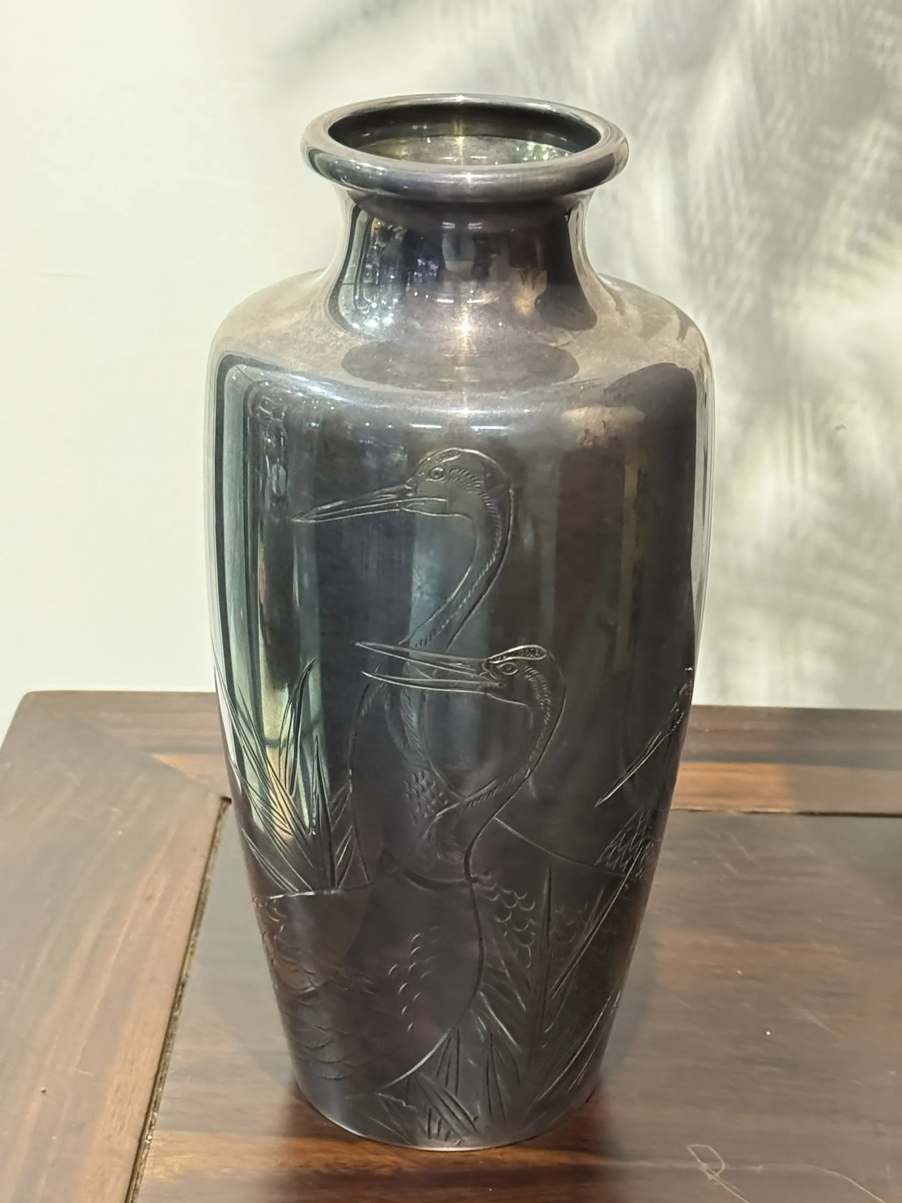 昭和11年 名家訂製款 純銀鶴香爐