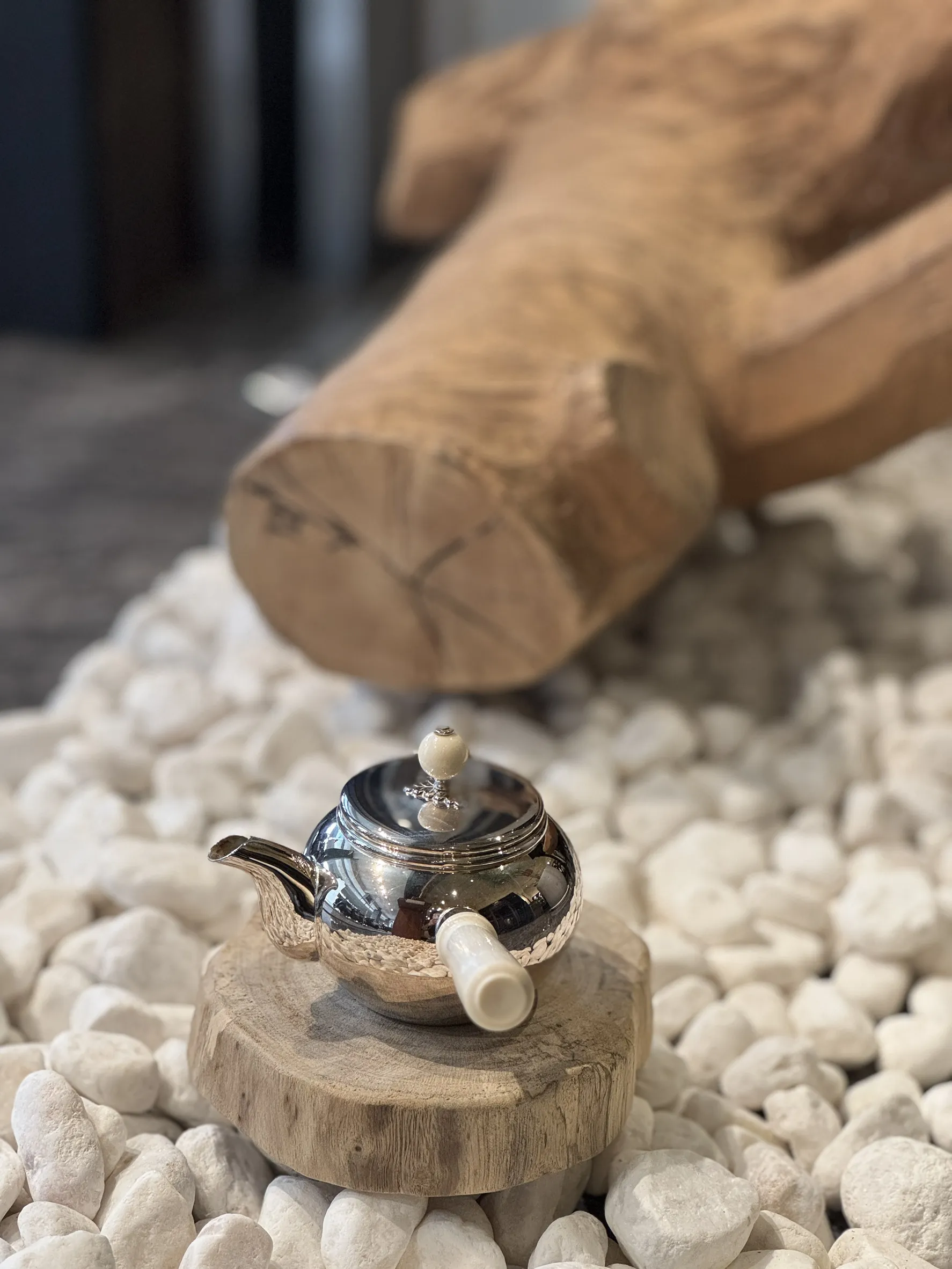 金壽堂 純銀牙把急須