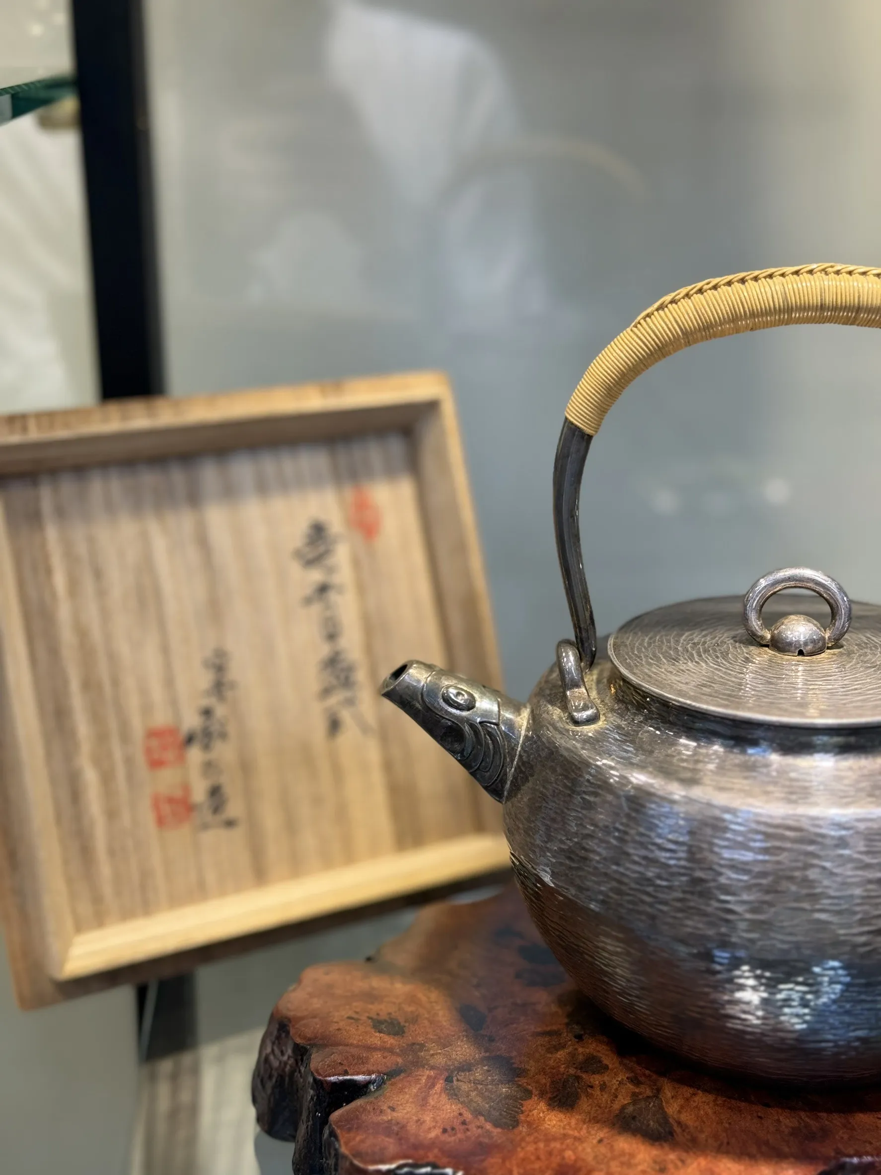 四世藏六造 龍首盉式純銀湯沸