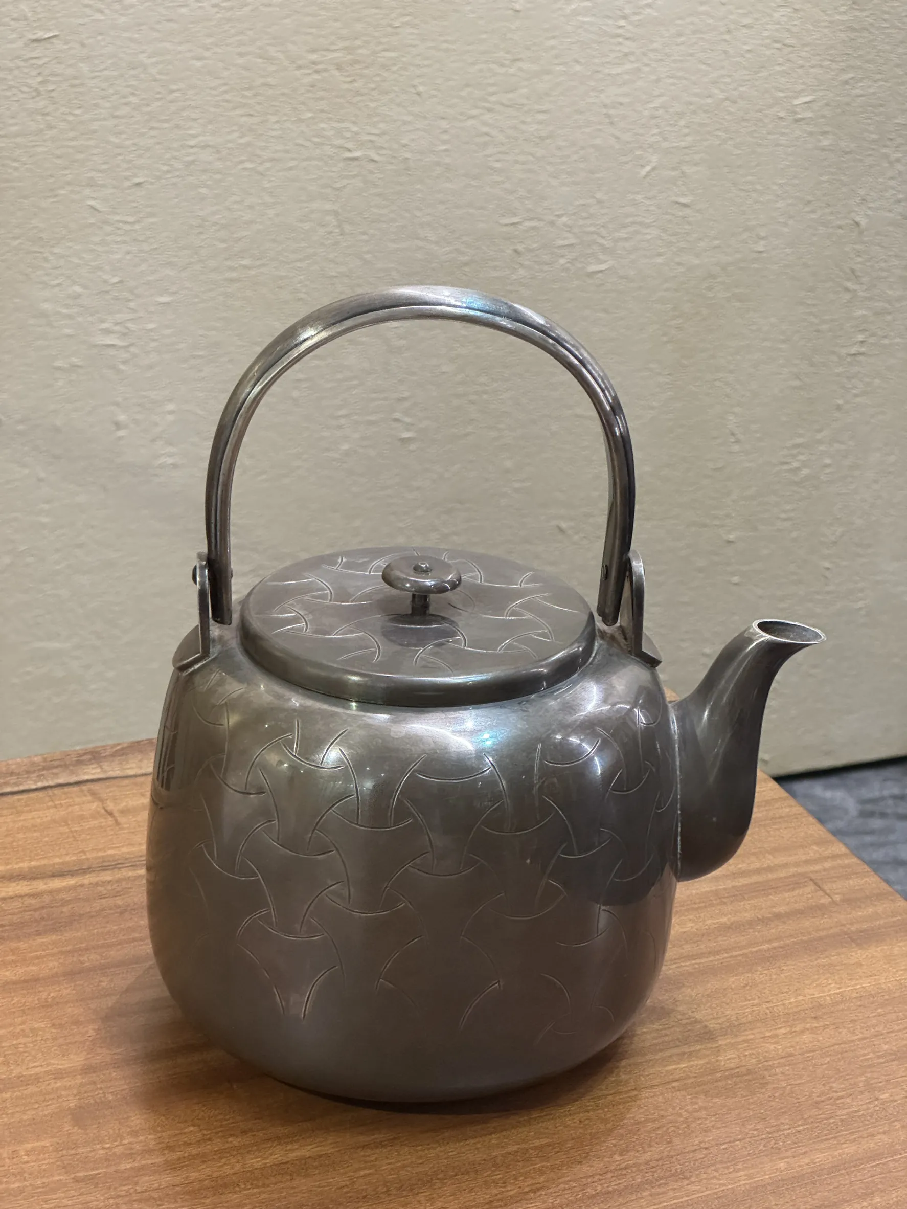 昭和時期 利修形純銀湯沸