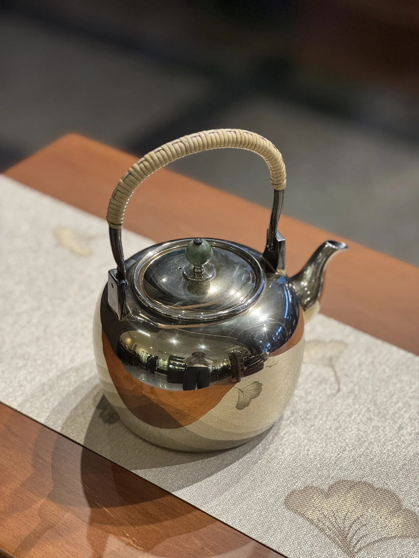 竹翁堂 玉摘鍍金純銀湯沸