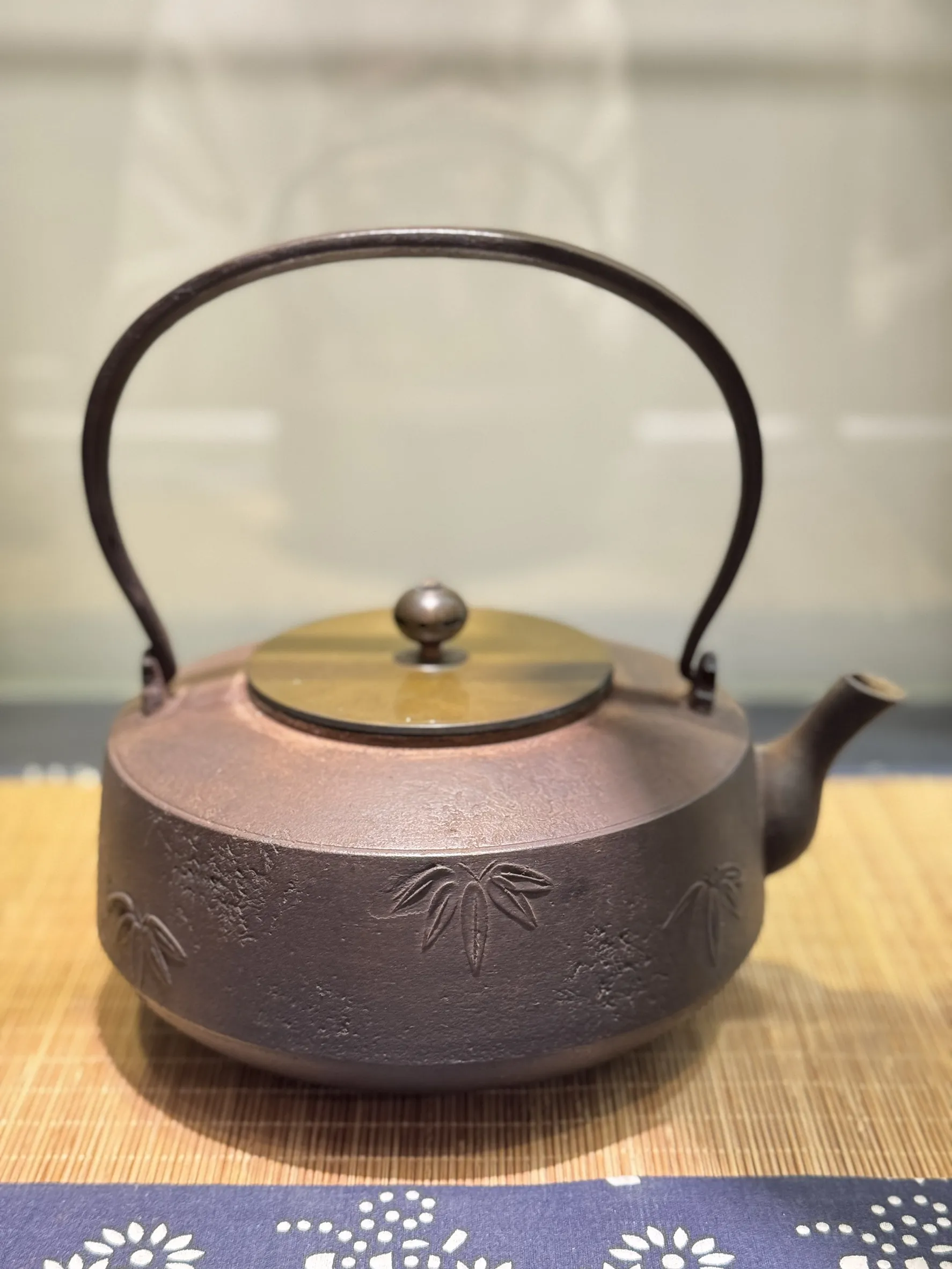 吉田村產 和銑 竹紋肩衝鐵壺