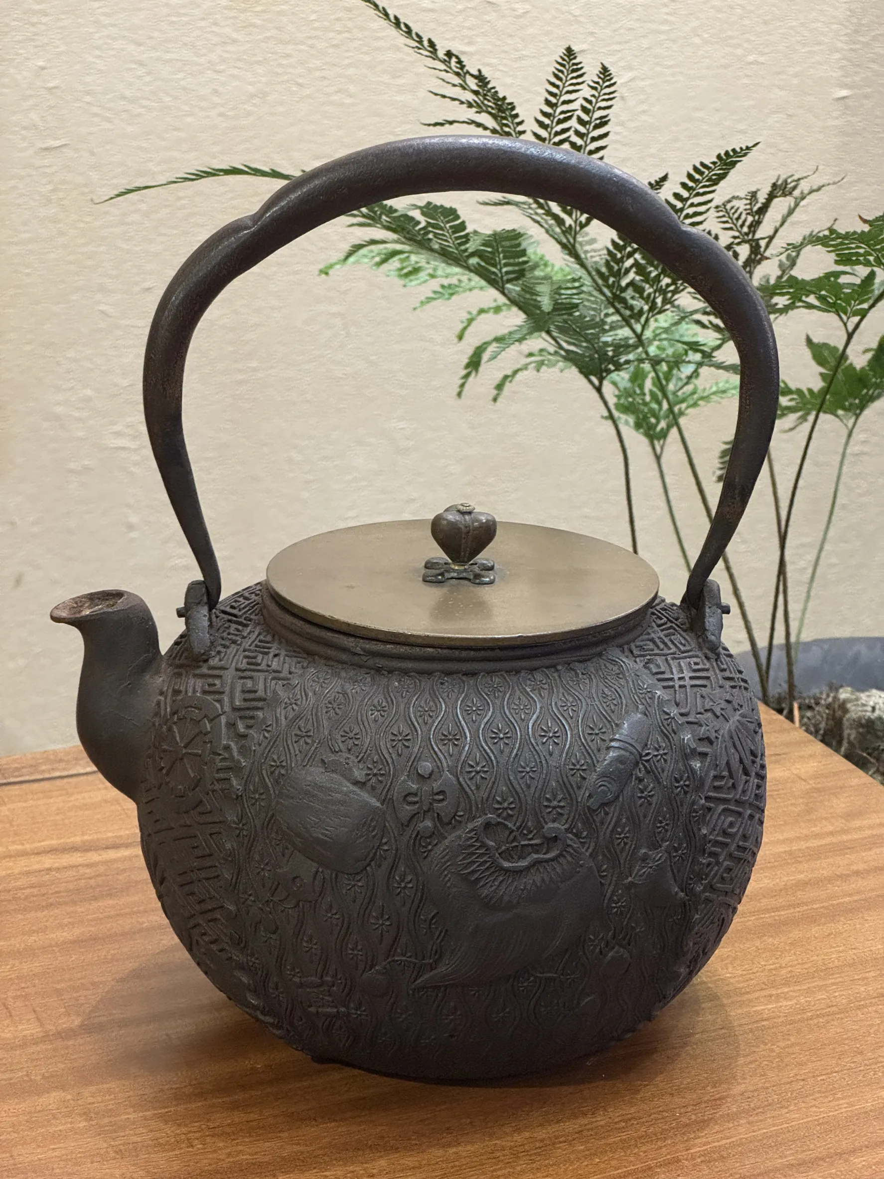 明治時期 脫蠟法 龍文堂 七寶鐵壺