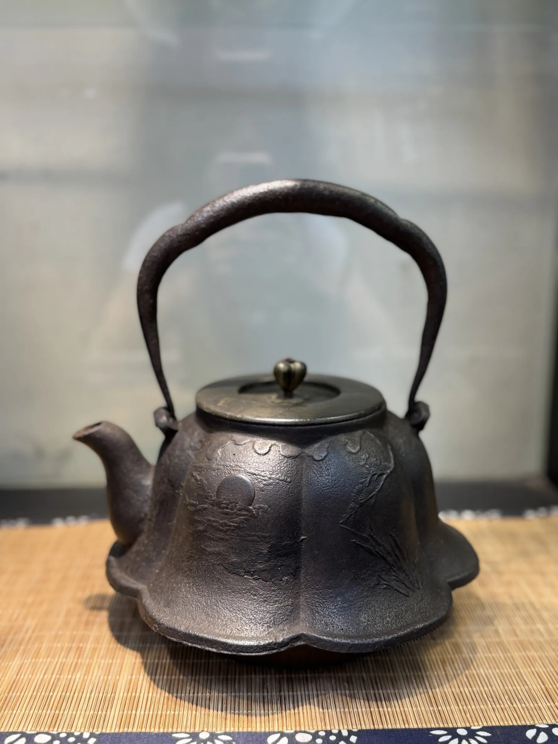 富士型 松下老人 月夜圖 祥雲堂名人閑英 老鐵瓶