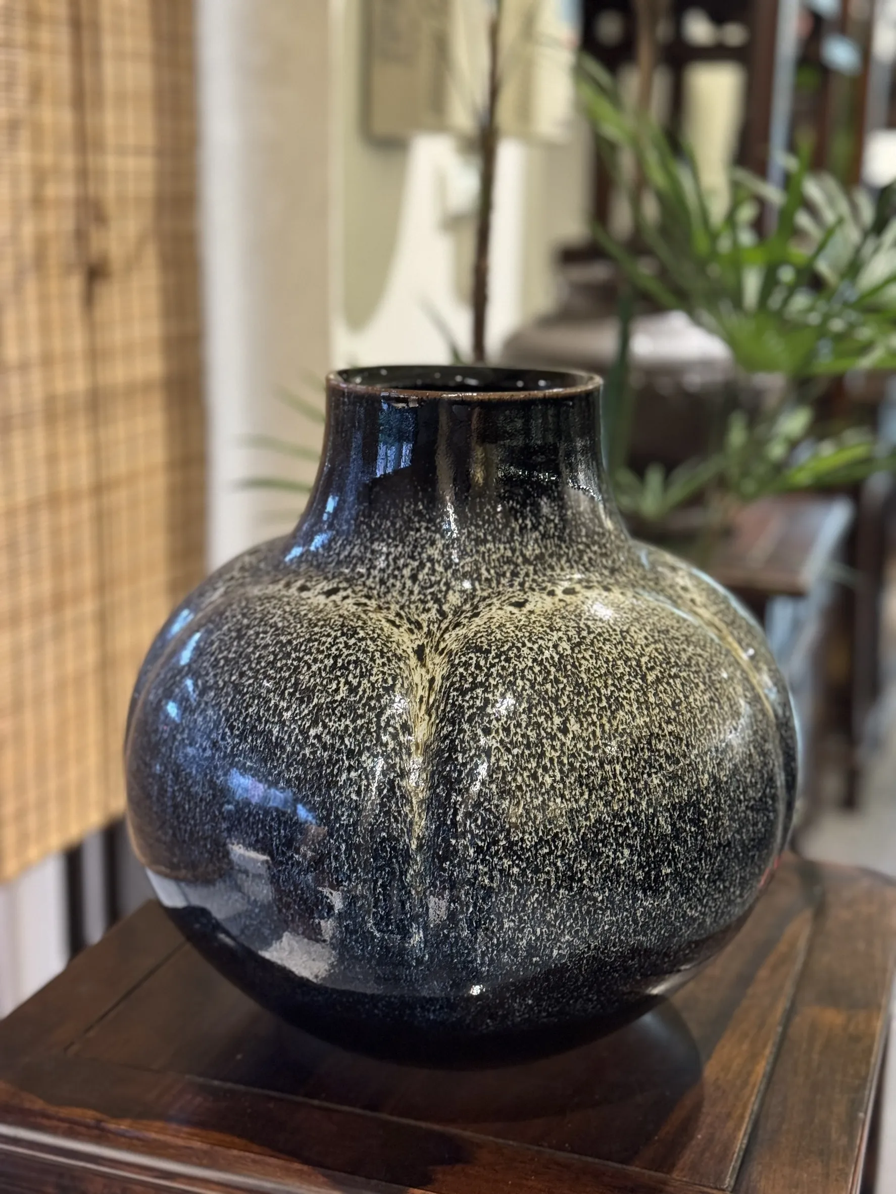 日本天目釉花瓶