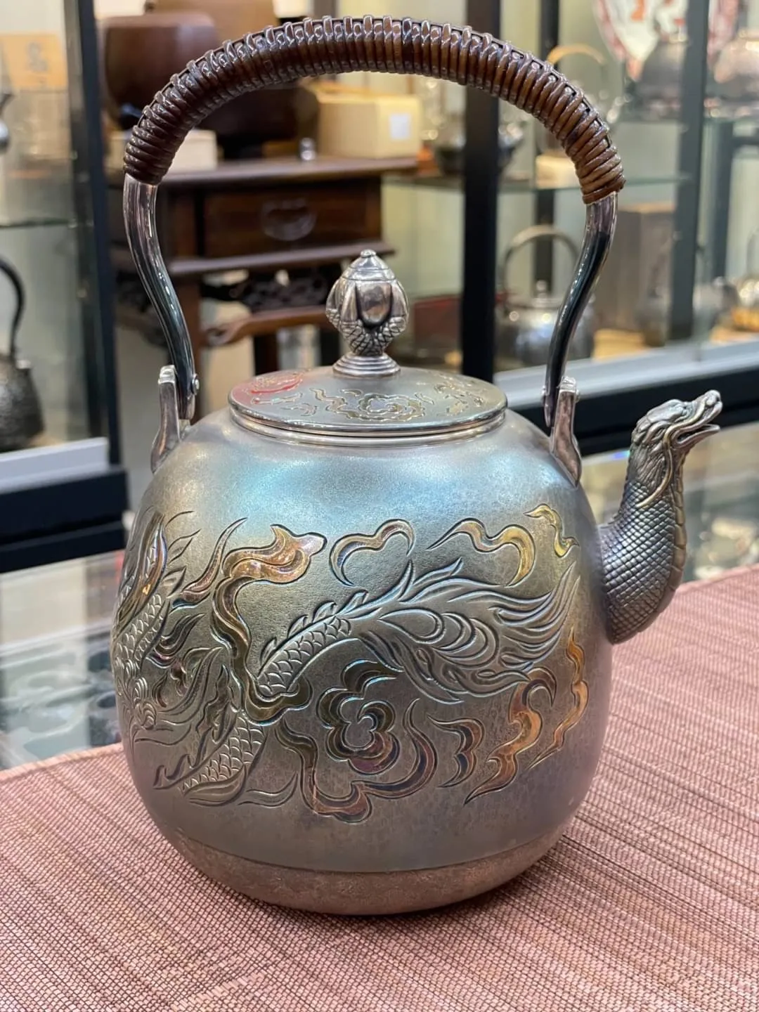 光則作 雲龍鎏金純銀湯沸 全球限量款