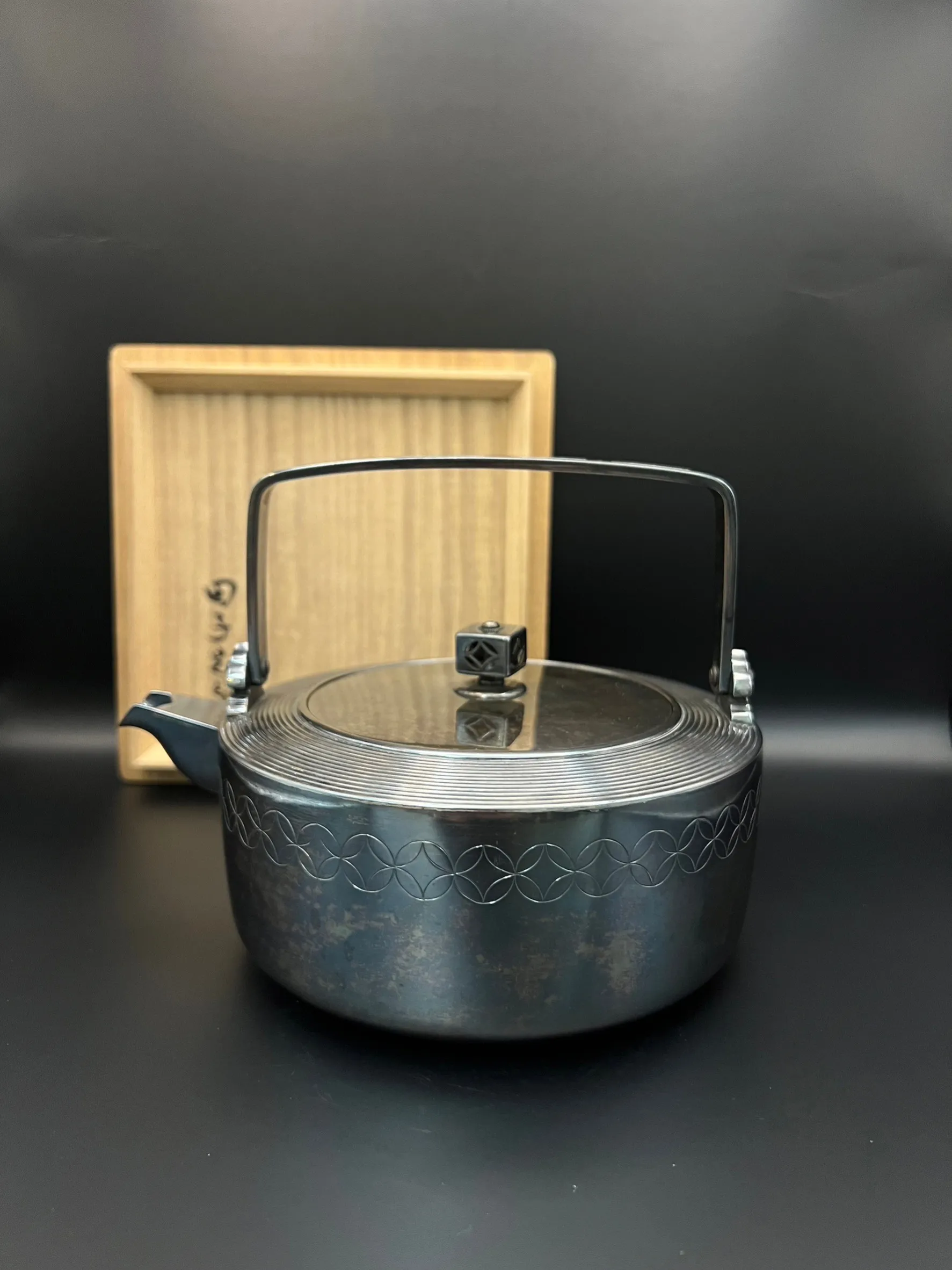 光月作 七寶紋純銀銚子壺