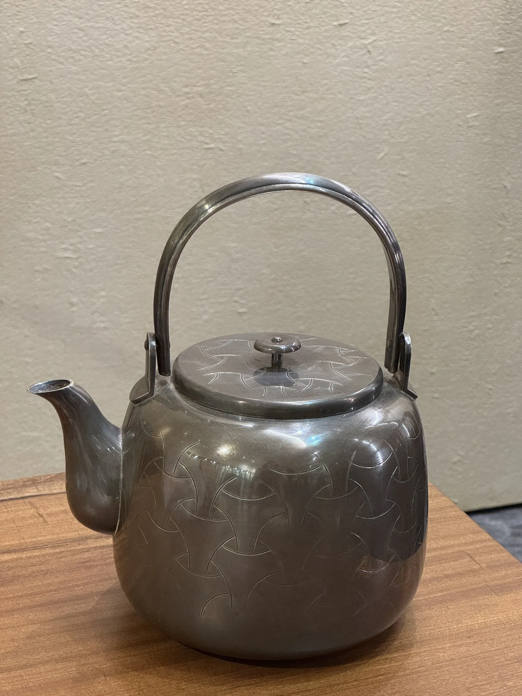 昭和時期 利修形純銀湯沸