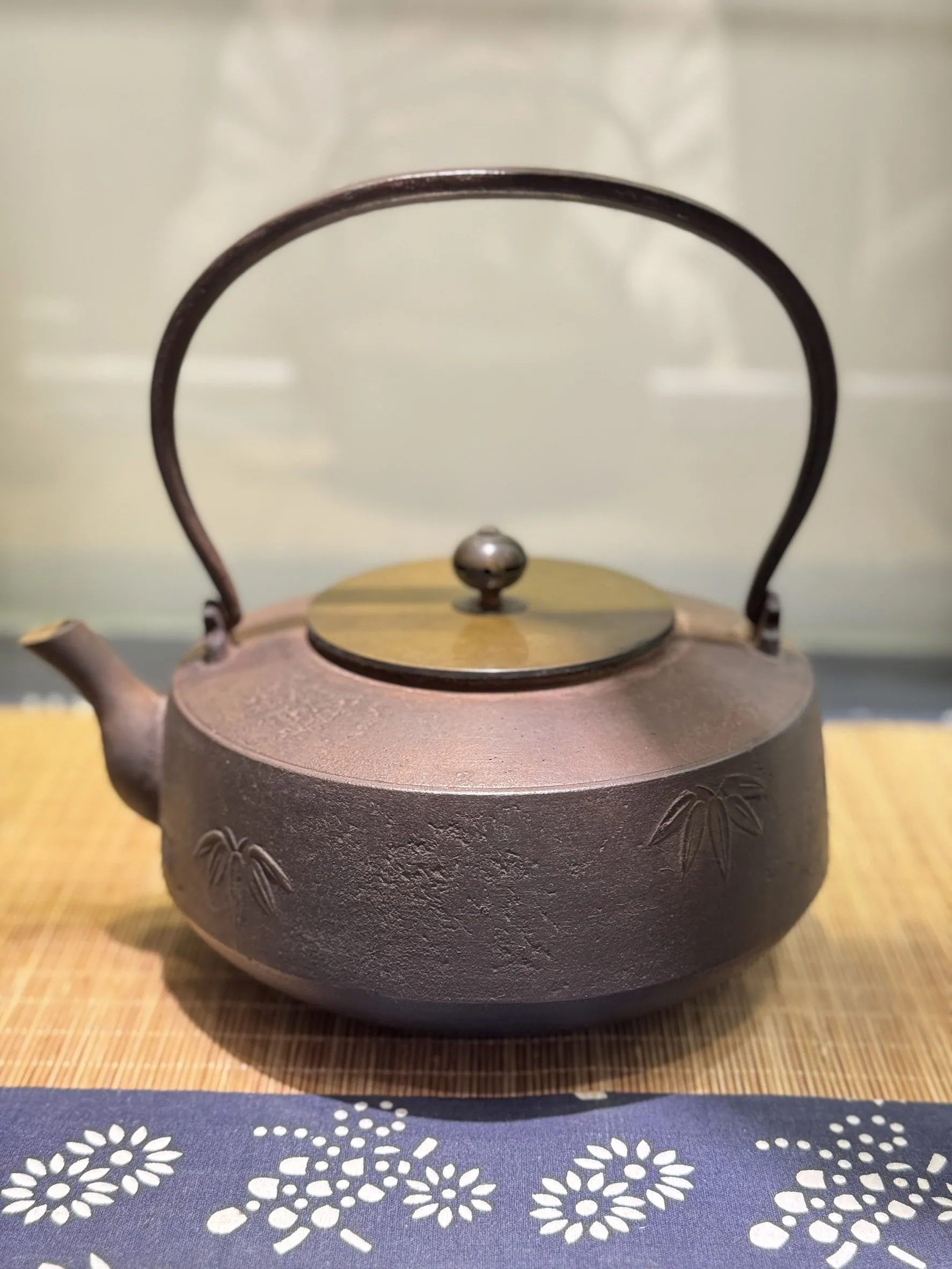 吉田村產 和銑 竹紋肩衝鐵壺