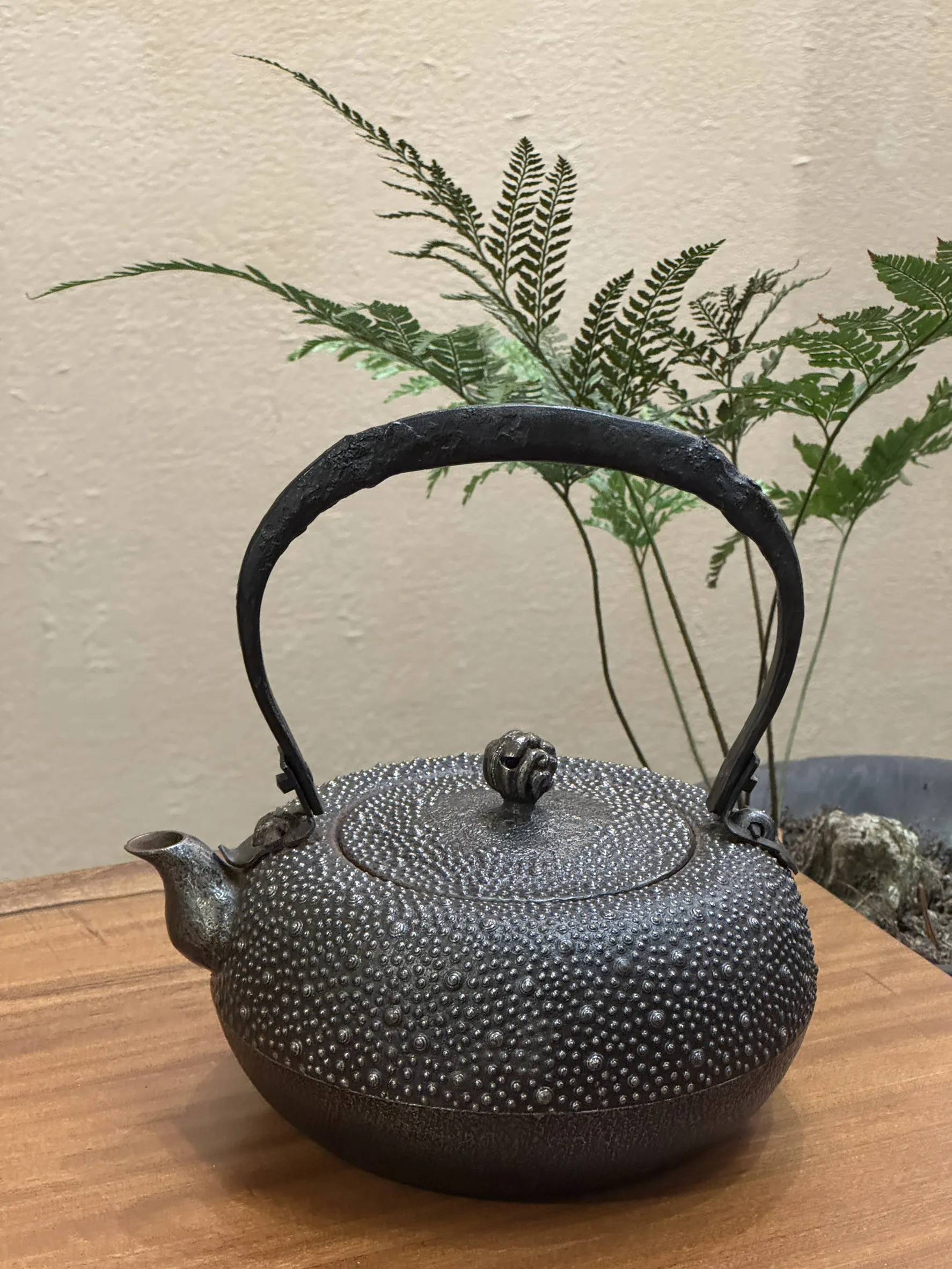 薰山作霰紋 刀把 砂鐵壺