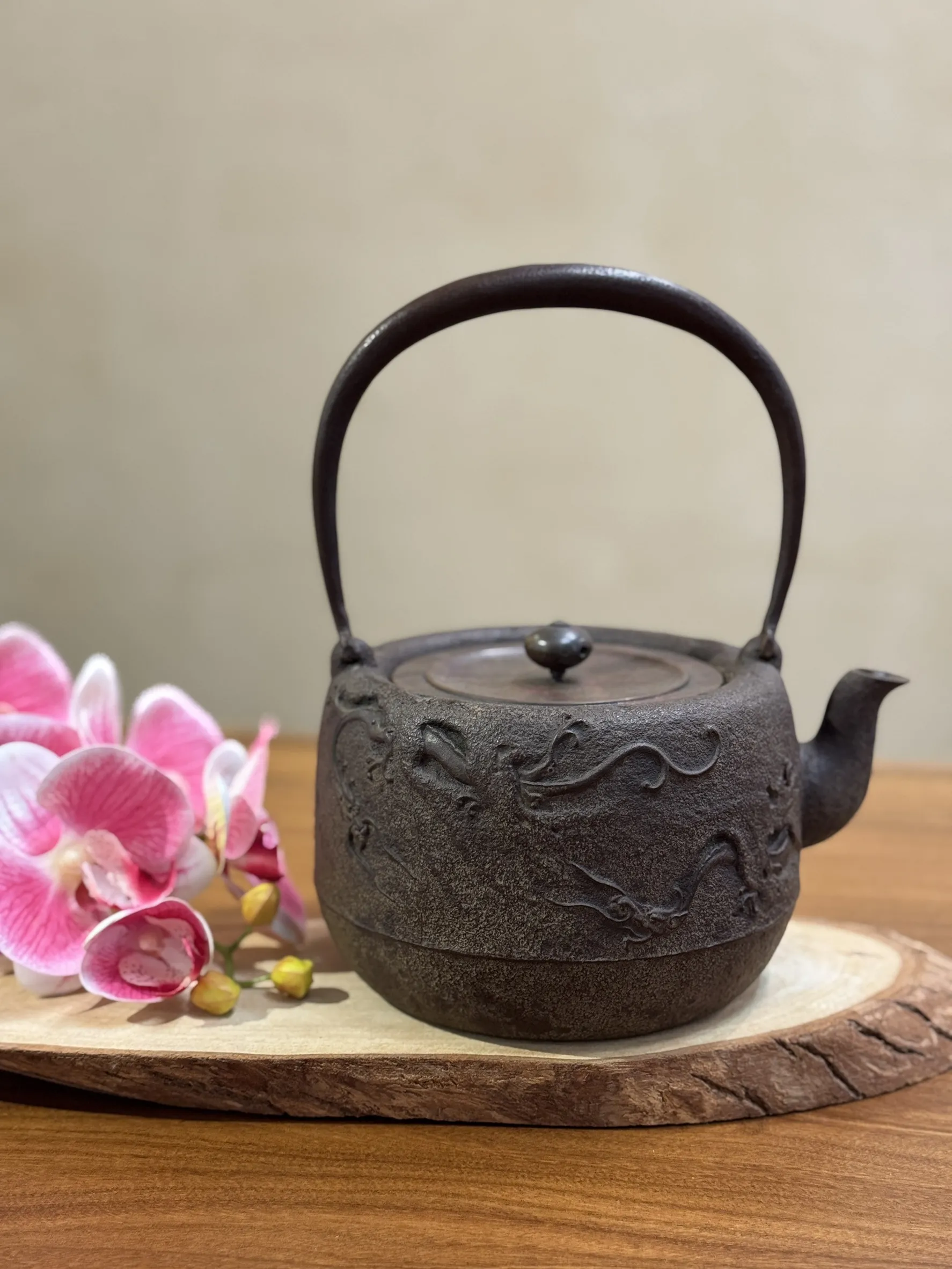 正壽堂 道安型 雲龍紋鐵壺