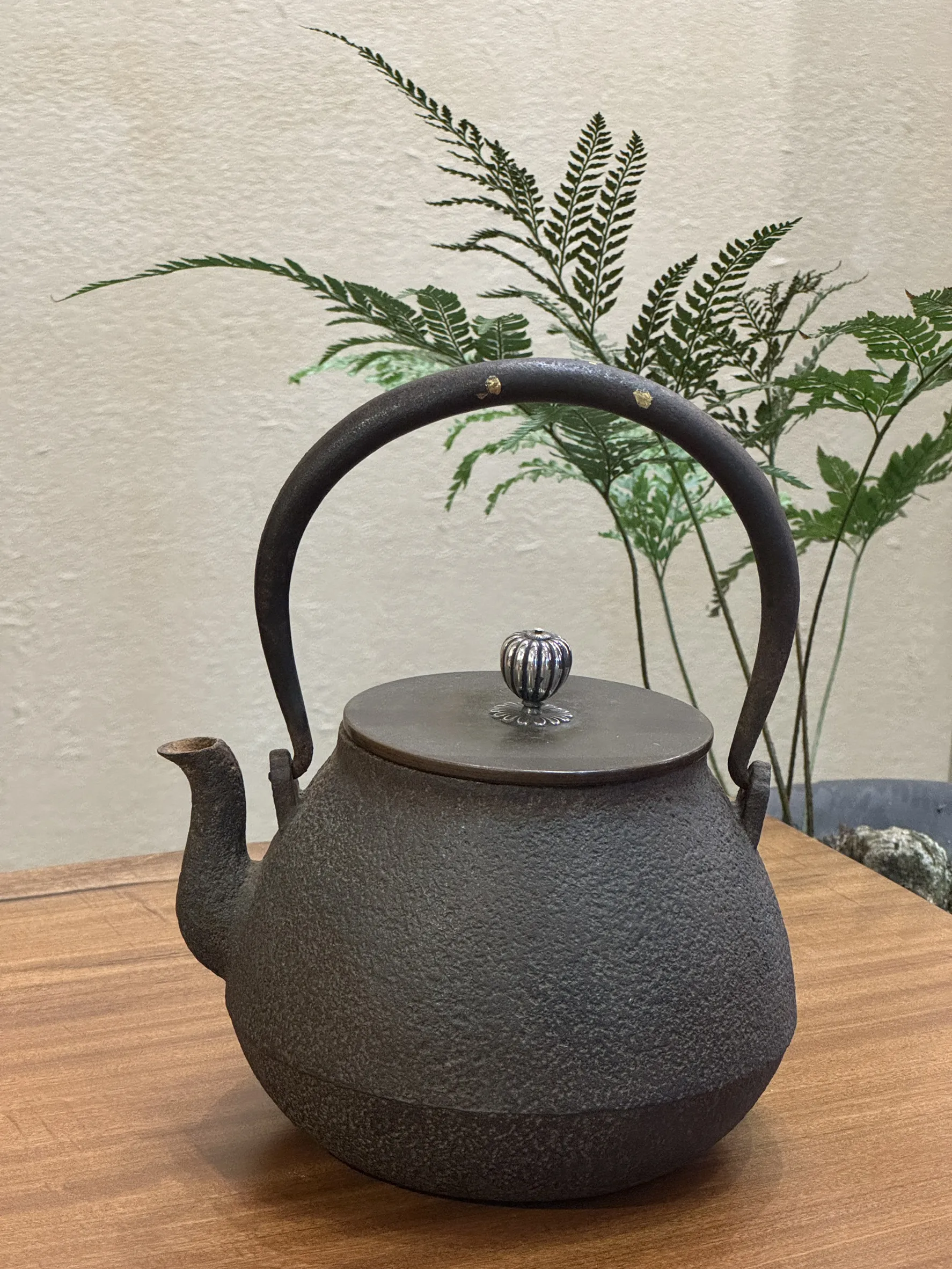 金壽堂四代雨宮 長閑型 銀摘金把