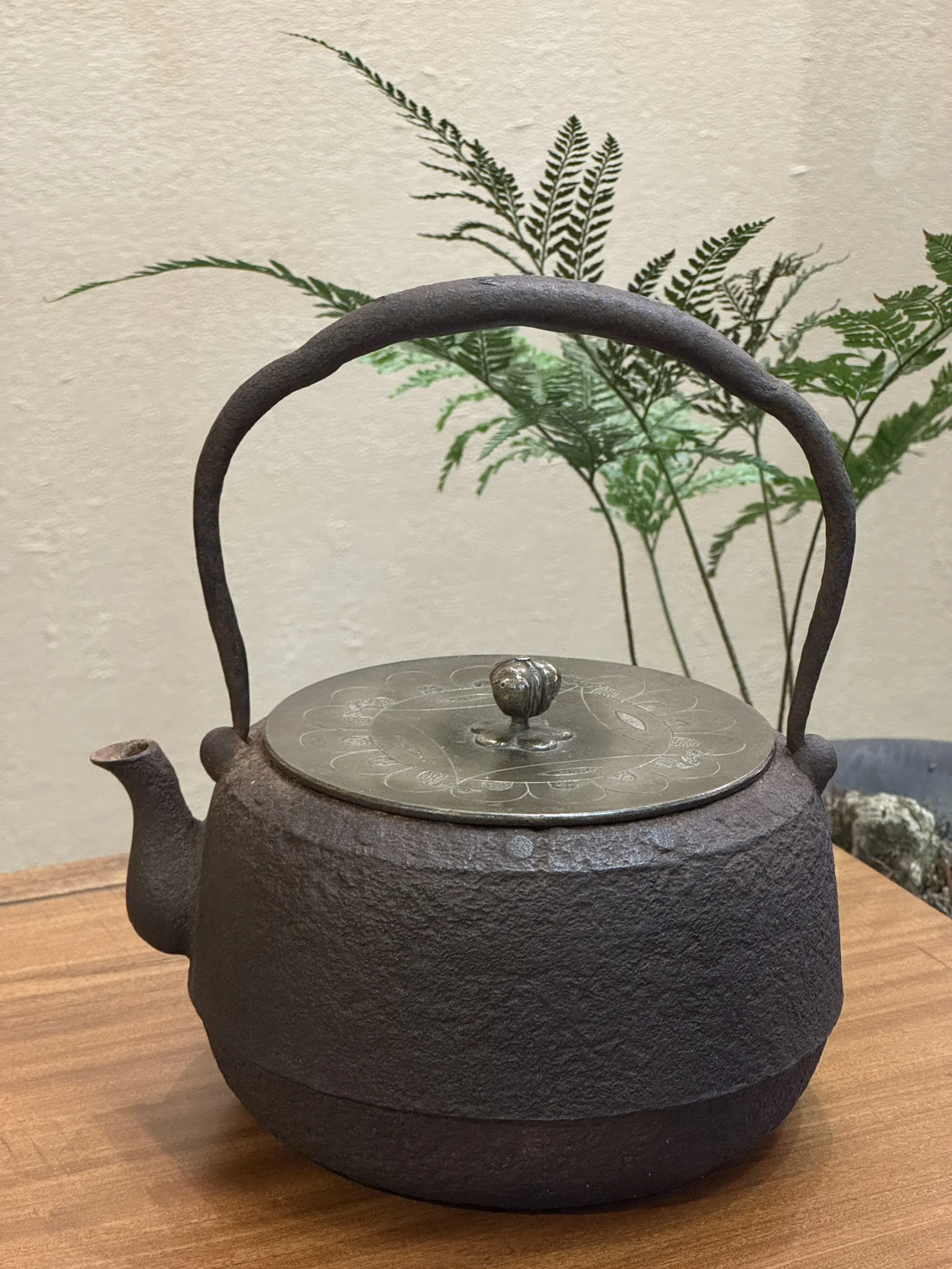 金龍堂作 錯銀蓋 太鼓紋