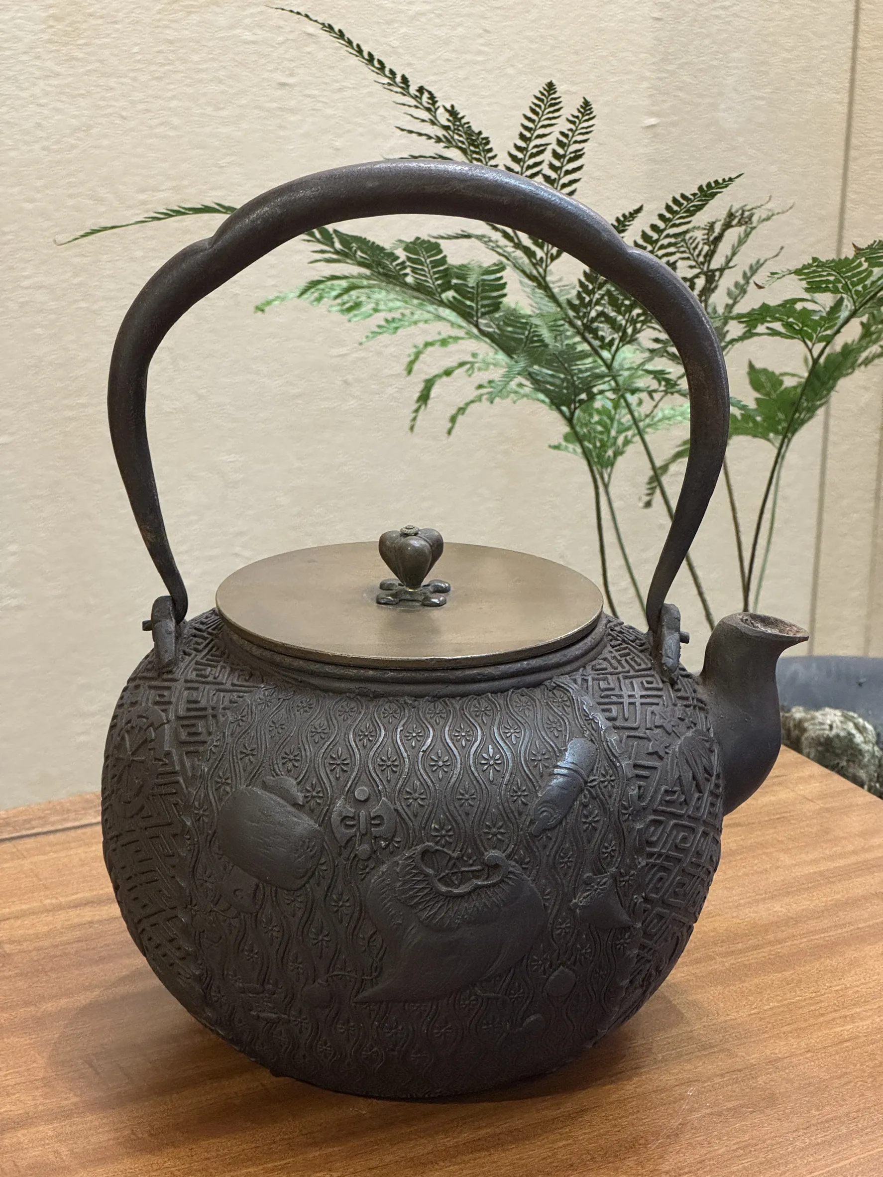 明治時期 脫蠟法 龍文堂 七寶鐵壺