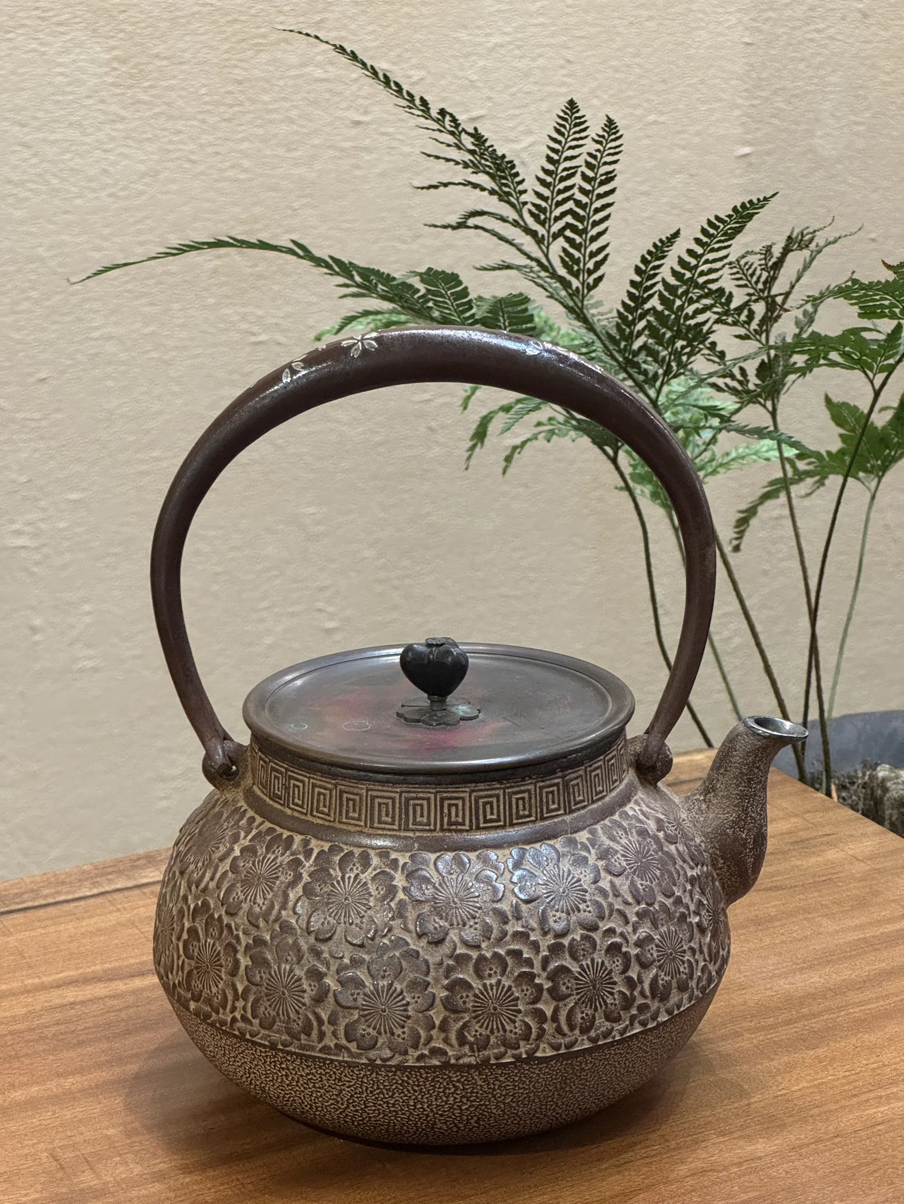 橫倉嘉山 櫻滿開 嵌銀花落把銀口