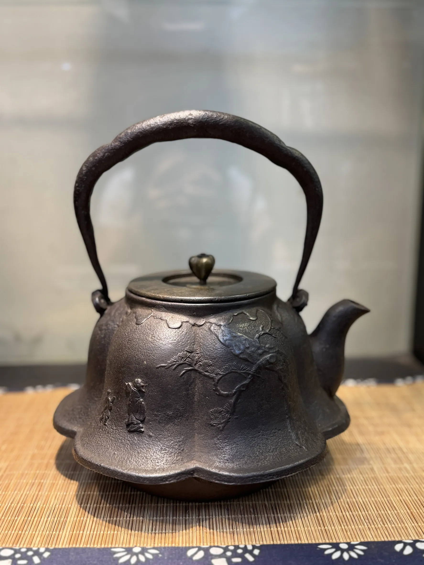 富士型 松下老人 月夜圖 祥雲堂名人閑英 老鐵瓶