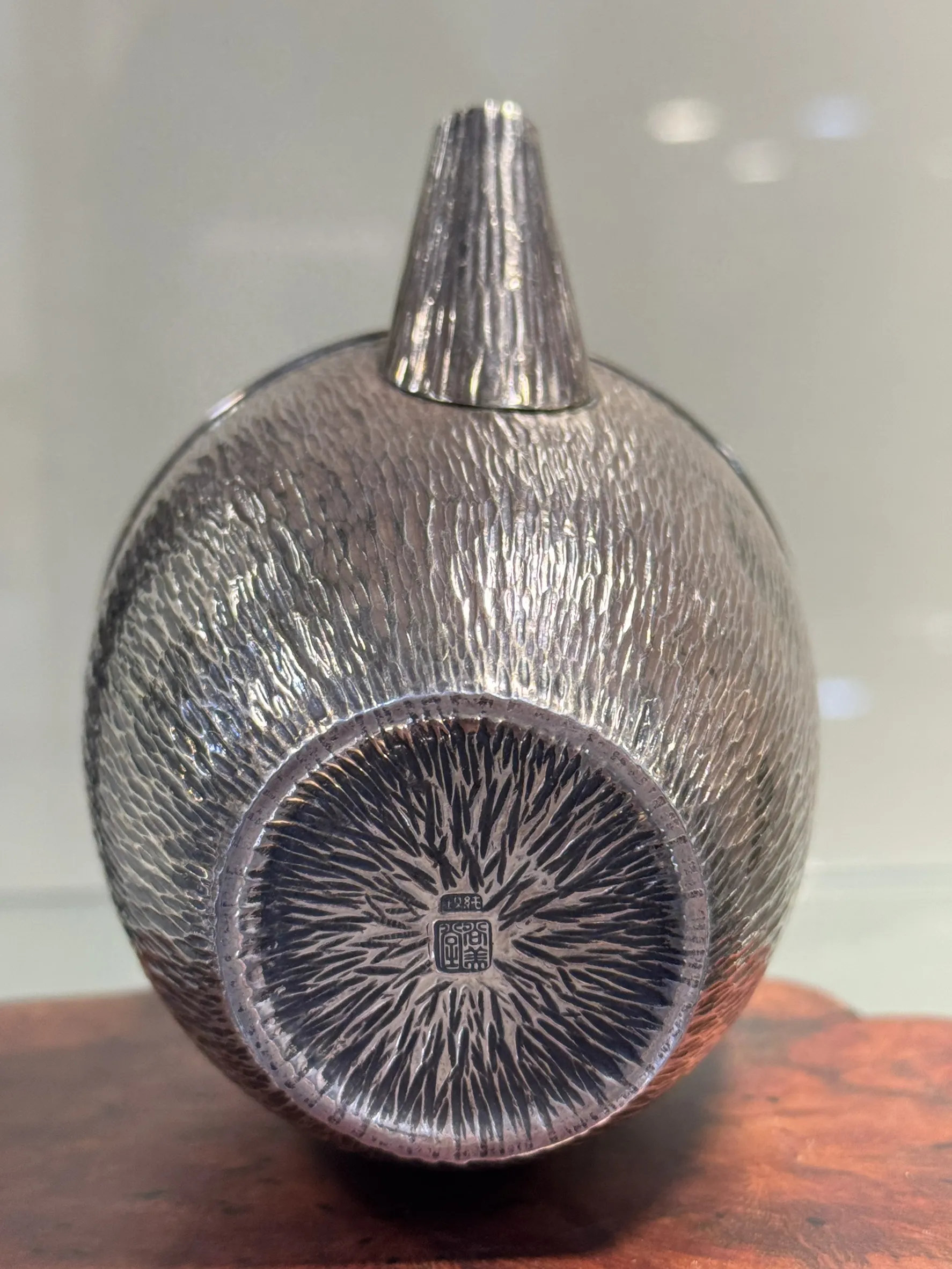 昭和時期 尚美堂作 藤把燻紫砲口 純銀急須