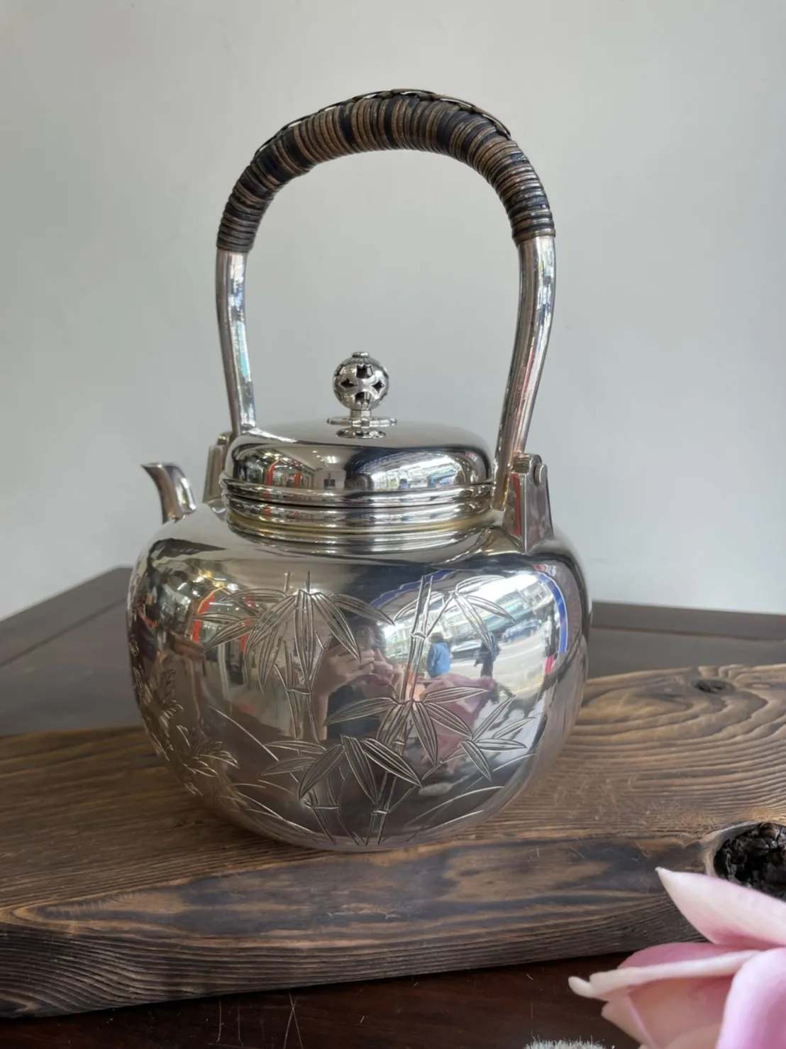 金工師四君子純銀湯沸