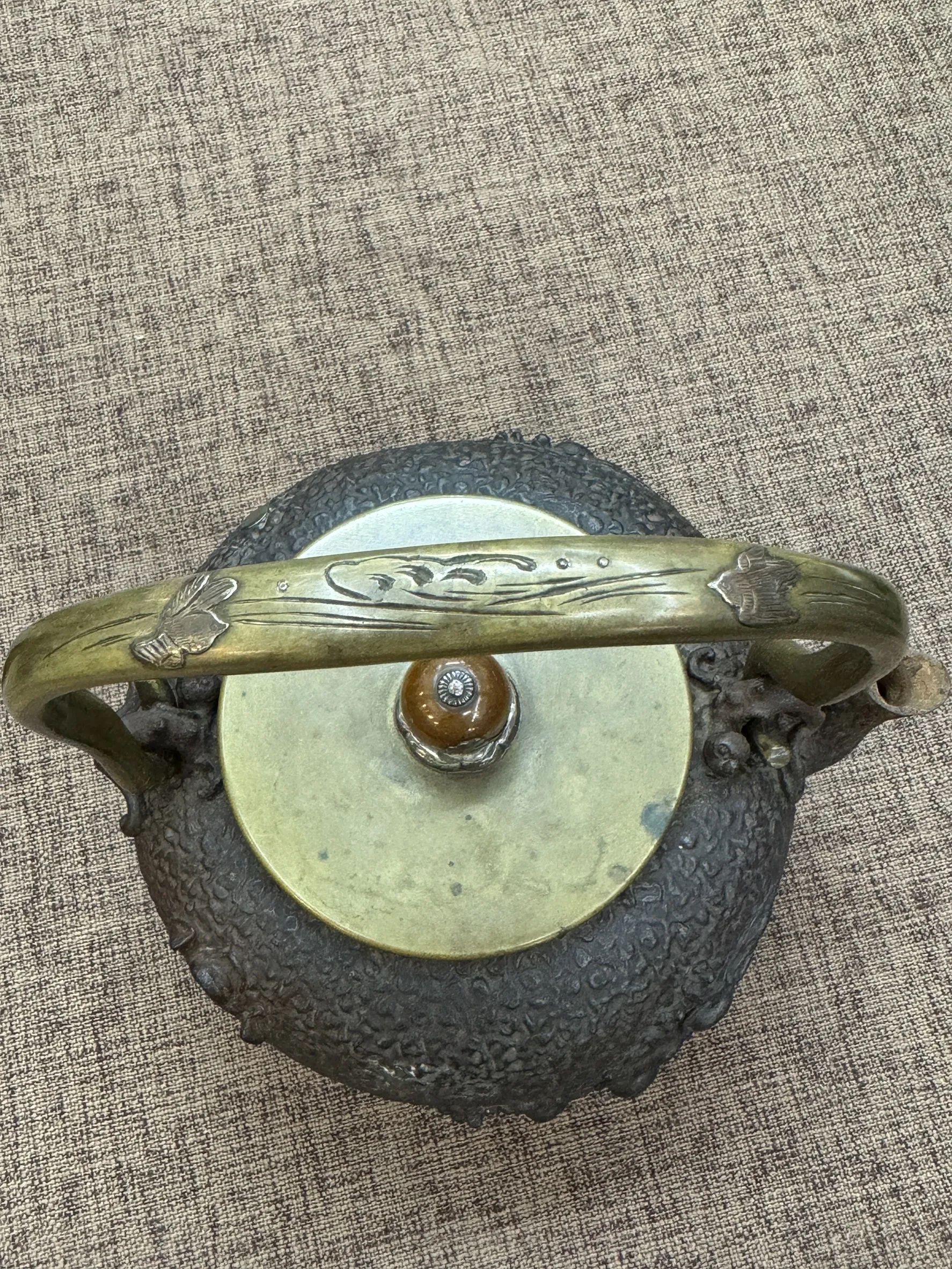 龜文堂 家戌日本琵琶湖在東 波千鳥老鐵瓶