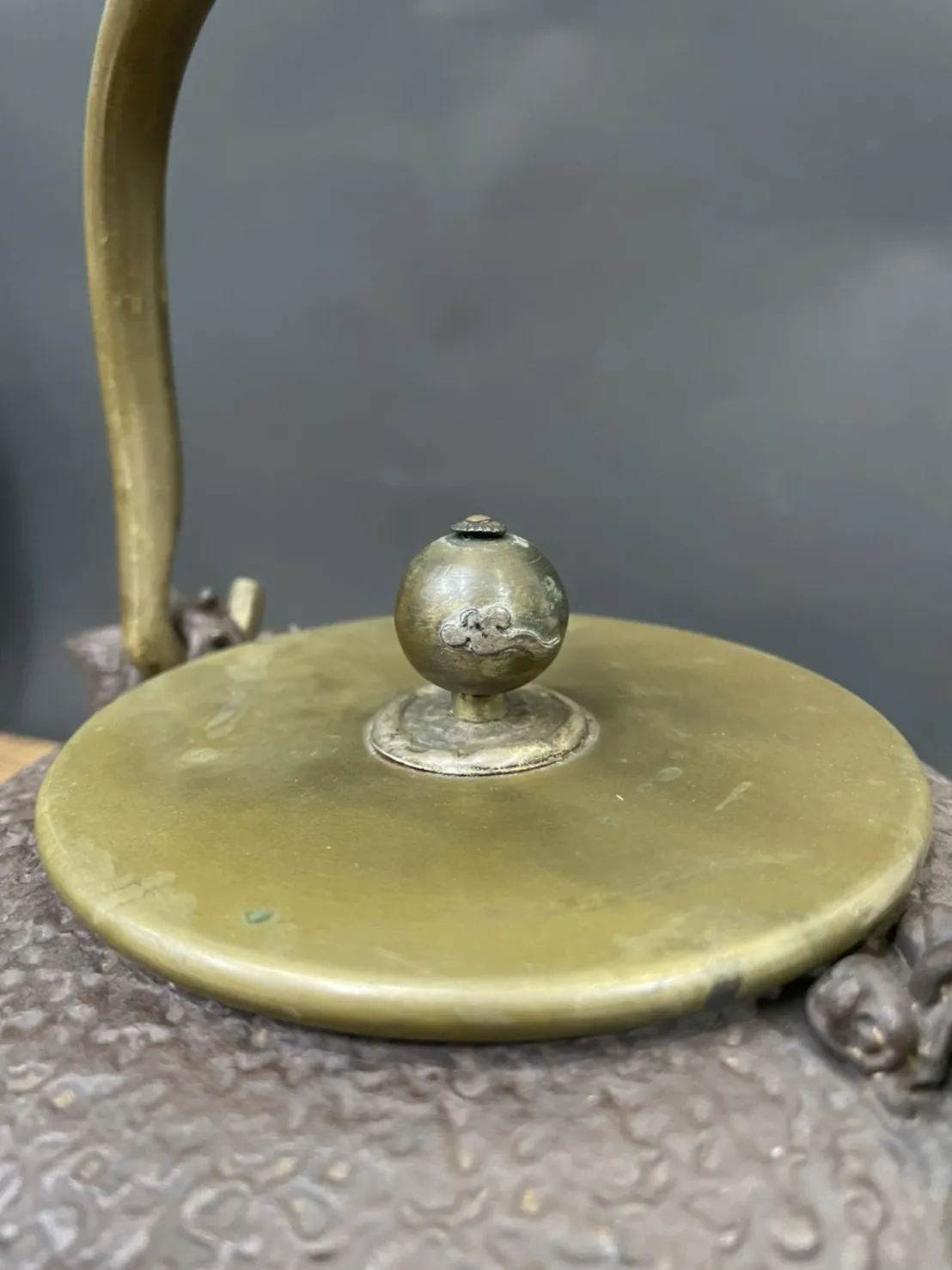 龜文堂 波千鳥家嵌銀老鐵瓶