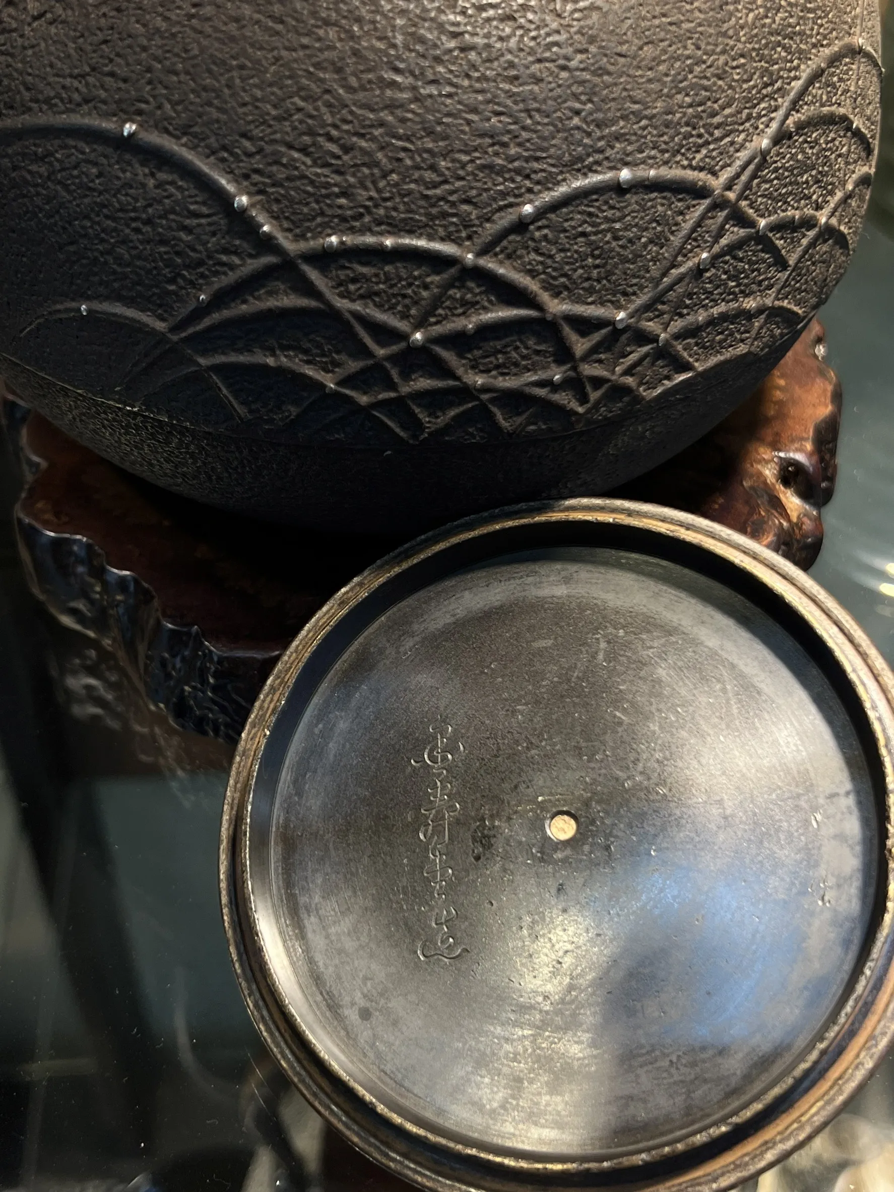 明治末期 金壽堂三代雨宮作 銀摘嵌銀芒草紋