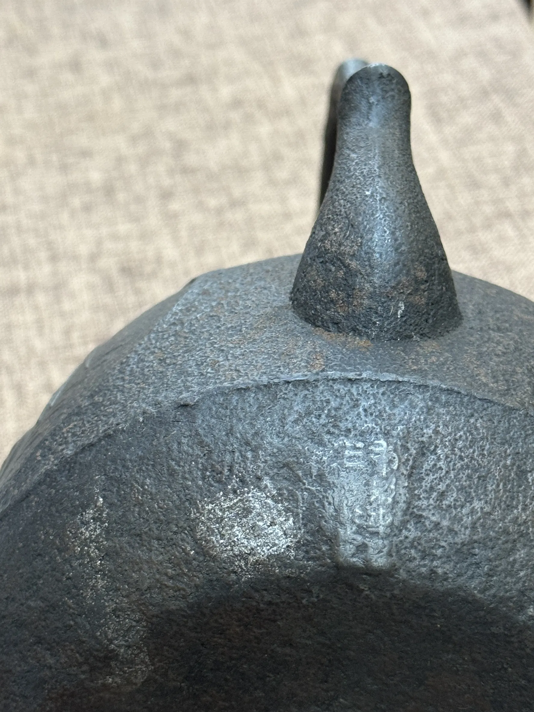 明治時期 刀顎蓋 湖景鴛鴦蝴蝶 盛岡鈴木造 老鐵瓶