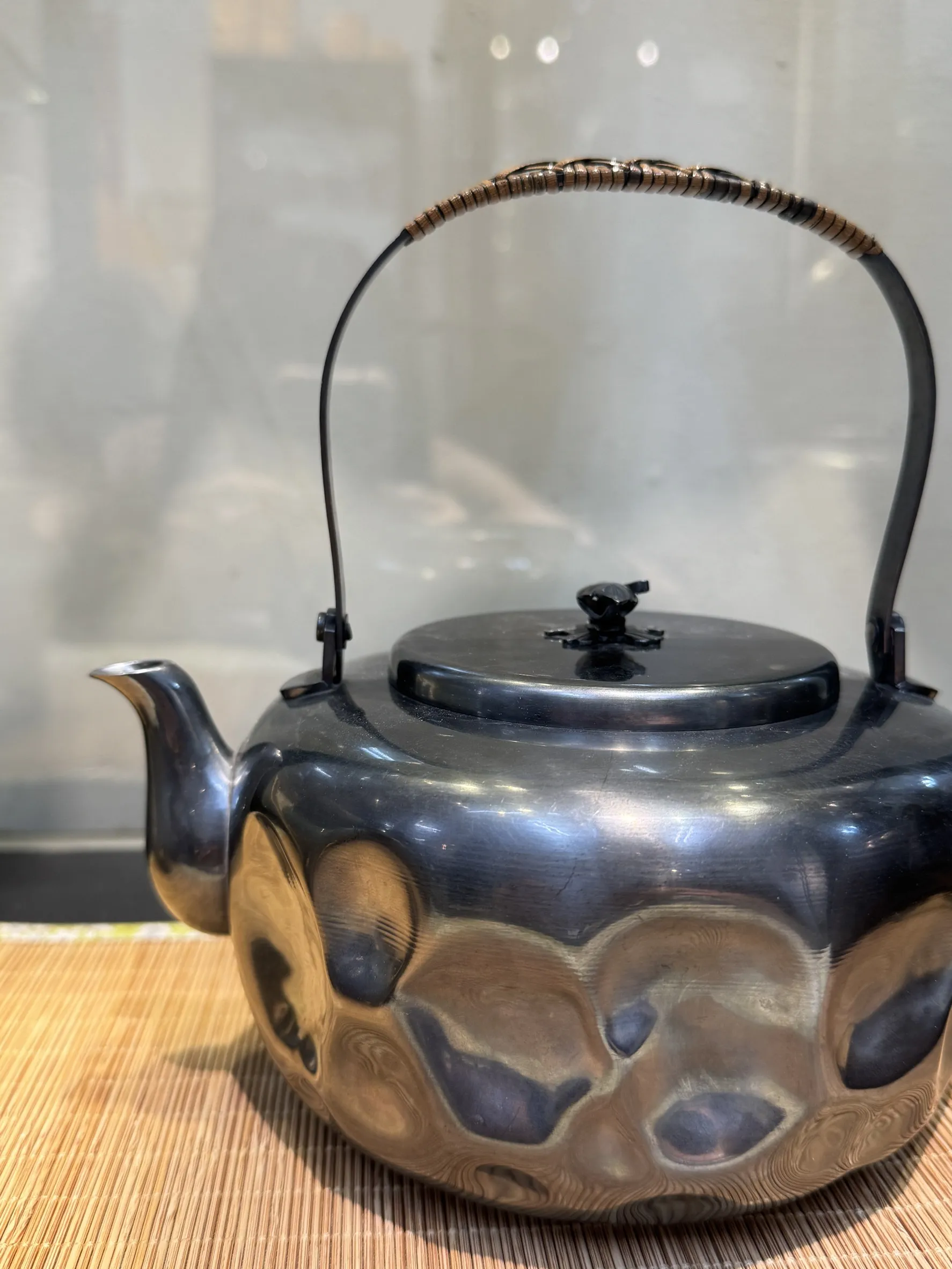 大正時期 大槌目 金銀雕花把 湯沸