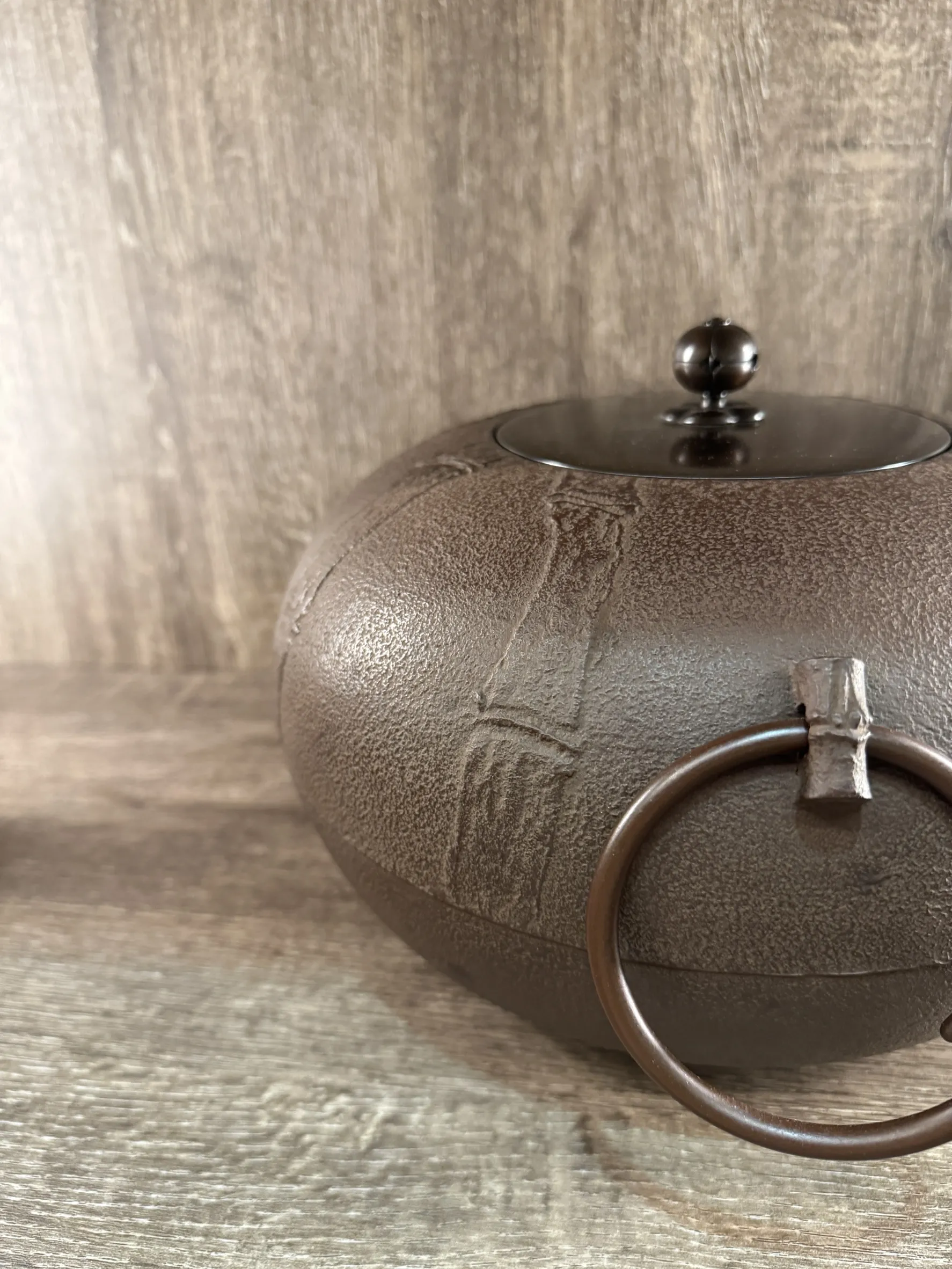 角谷一圭作 竹紋 和銑茶釜