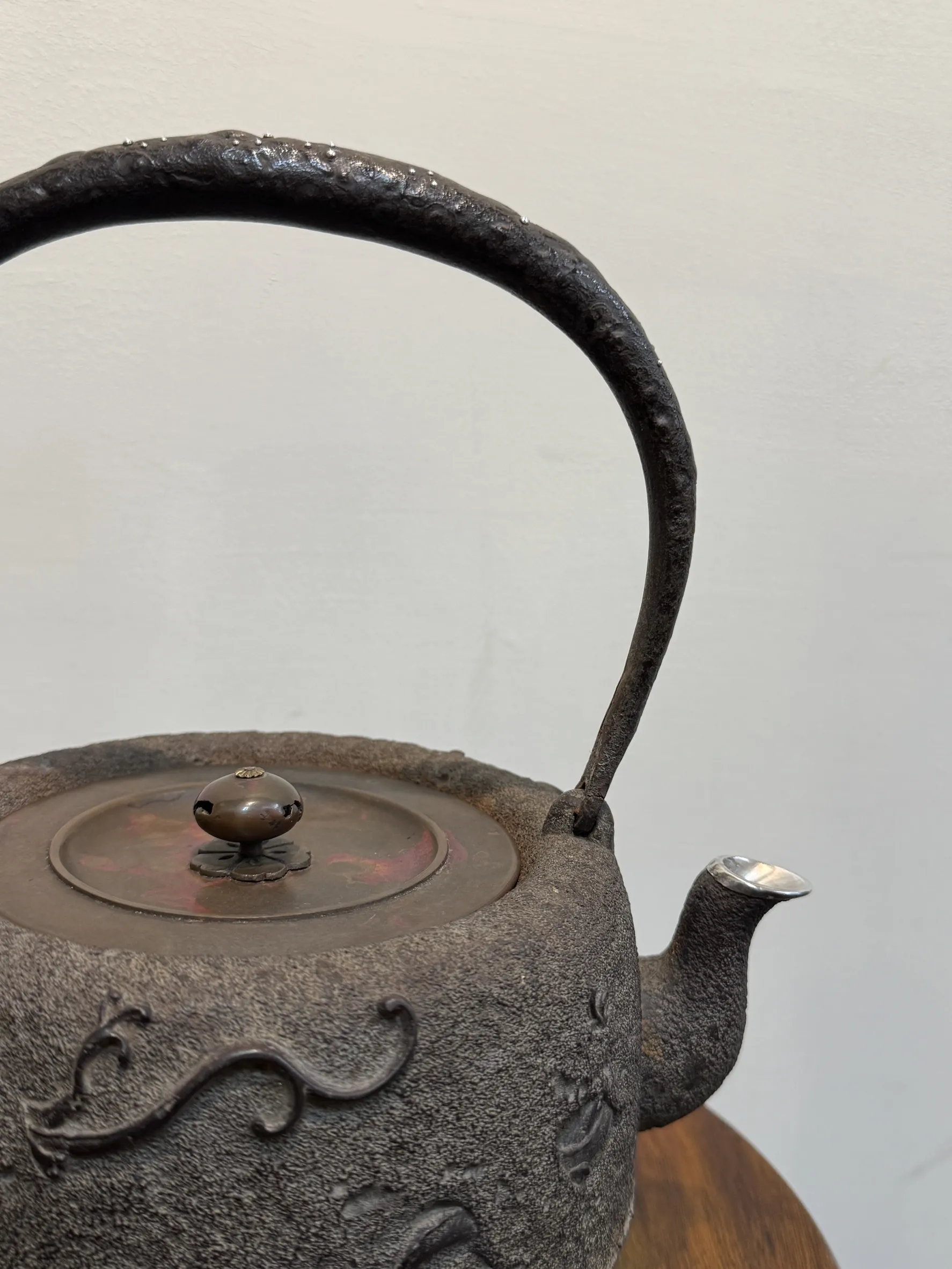 道安形雲龍銀眼 銀把銀口鐵瓶