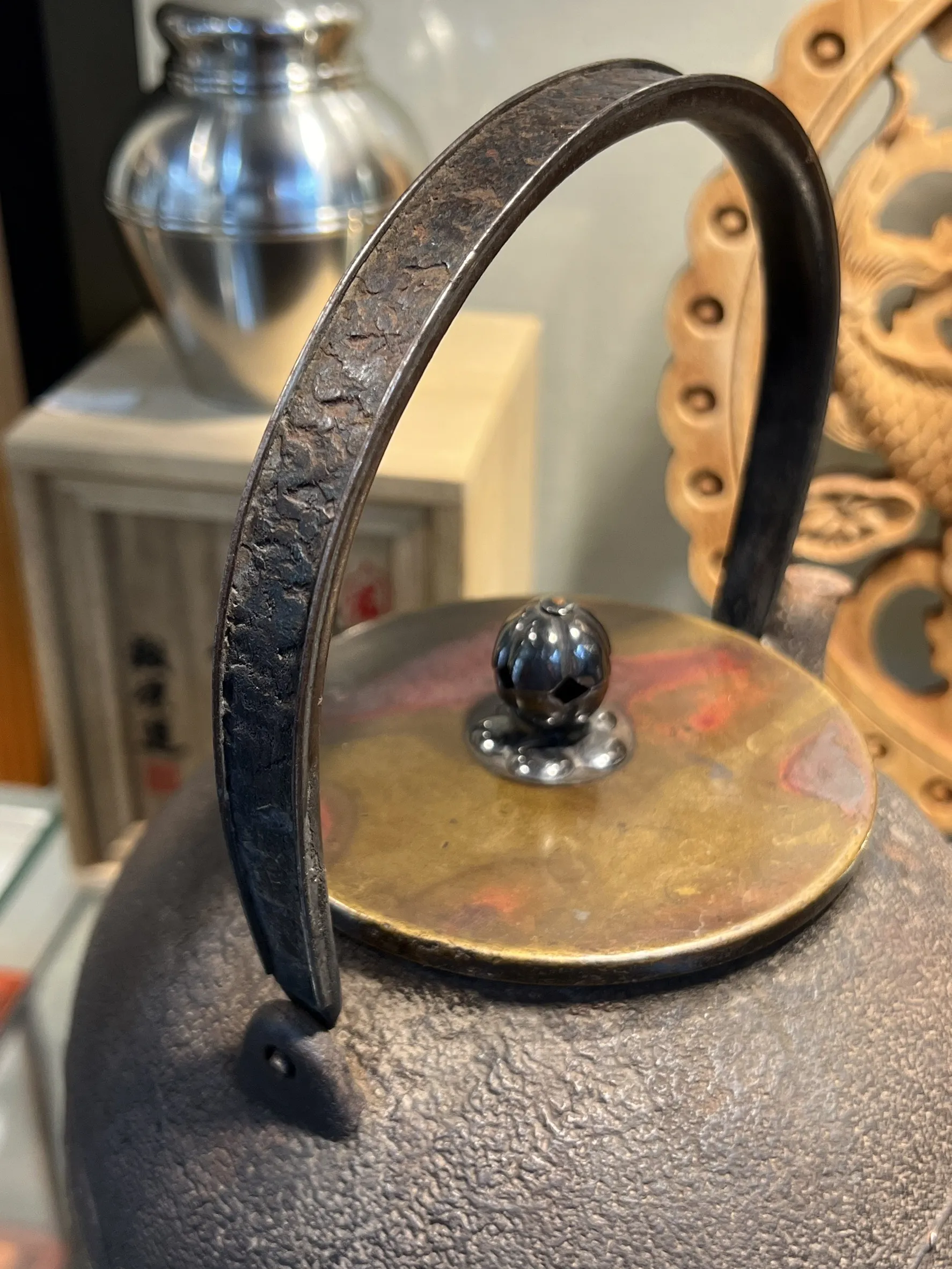 明治末期 金壽堂三代雨宮作 銀摘嵌銀芒草紋