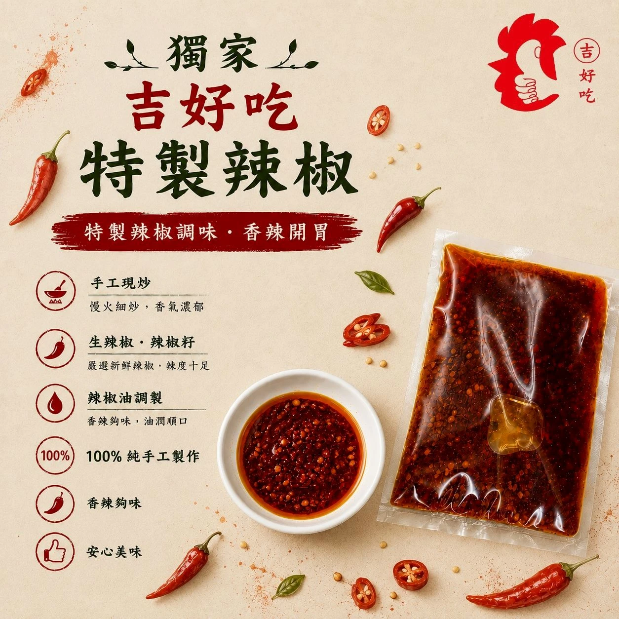 獨家吉好吃特製辣椒 120g