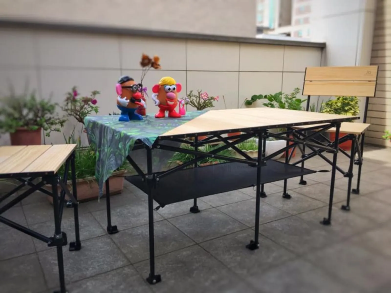 T1實木折疊收納桌(淺木色)