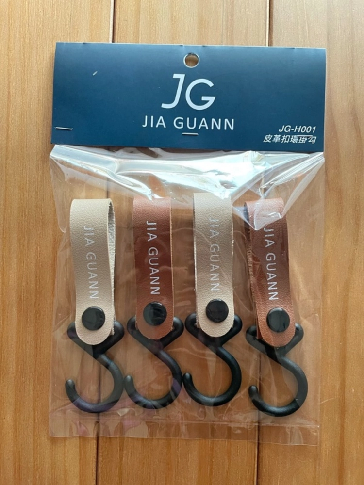 皮革扣環掛勾(4入組)