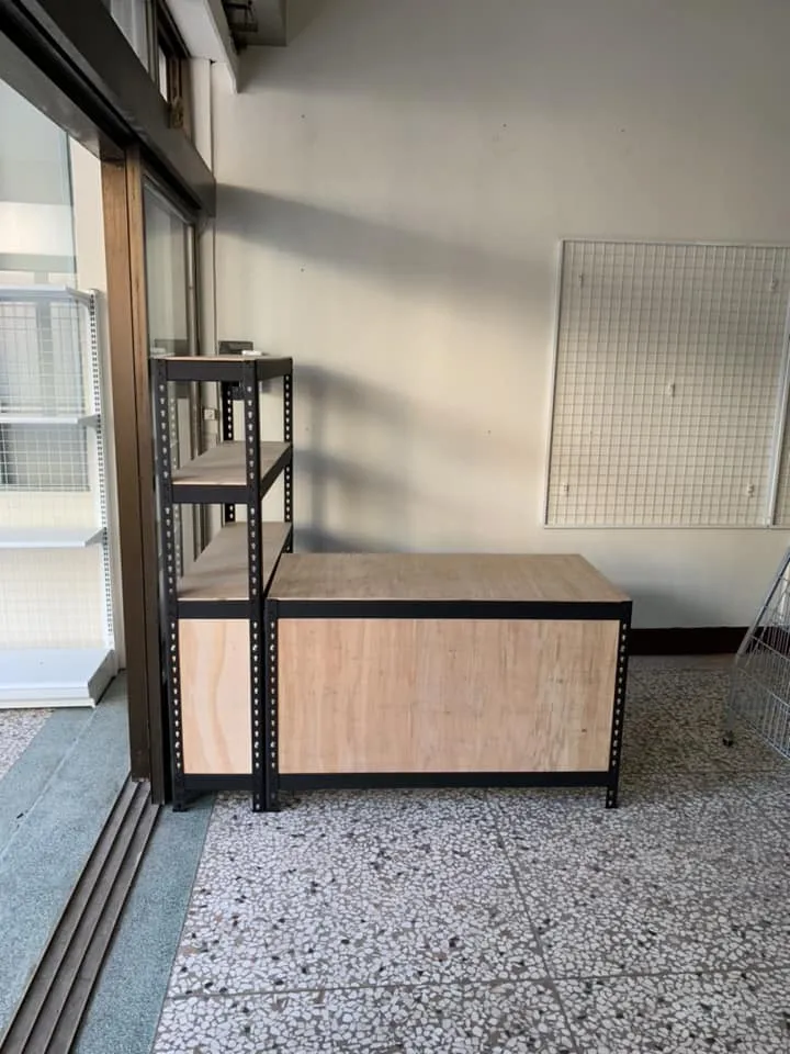 消光黑免螺絲角鋼架.櫃檯桌樣式搭配抽屜｜免螺絲角鋼｜台中免螺絲角鋼