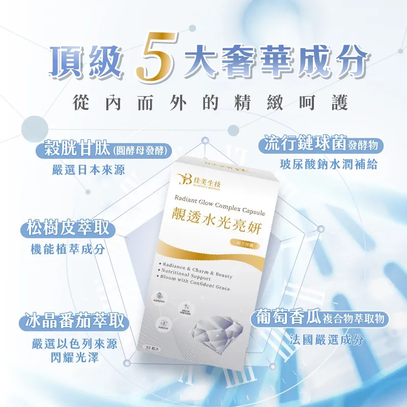 靚透水光亮妍複方膠囊(奶素)/30粒/盒