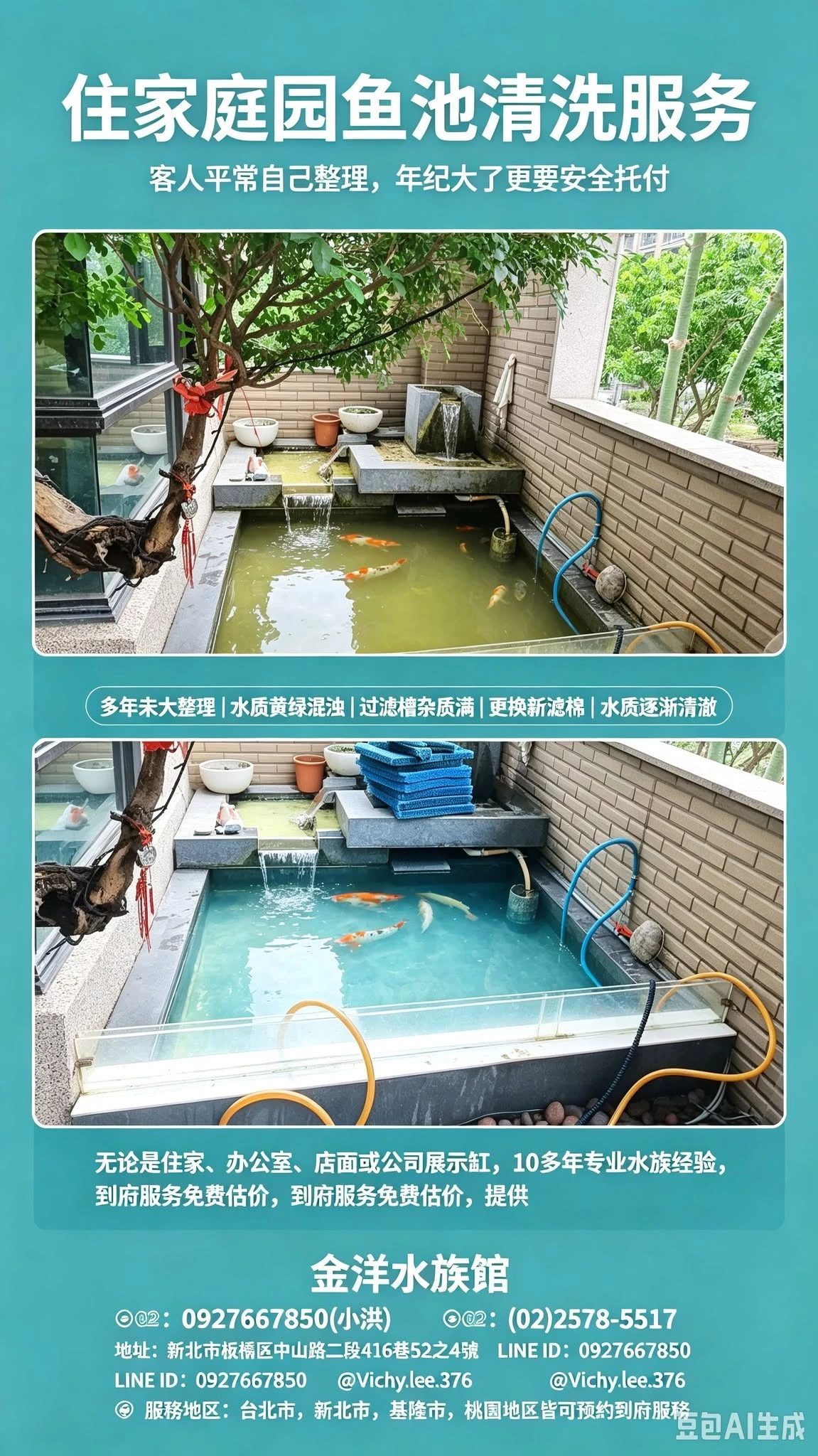 金洋水族｜專業到府魚池清洗與水族保養服務