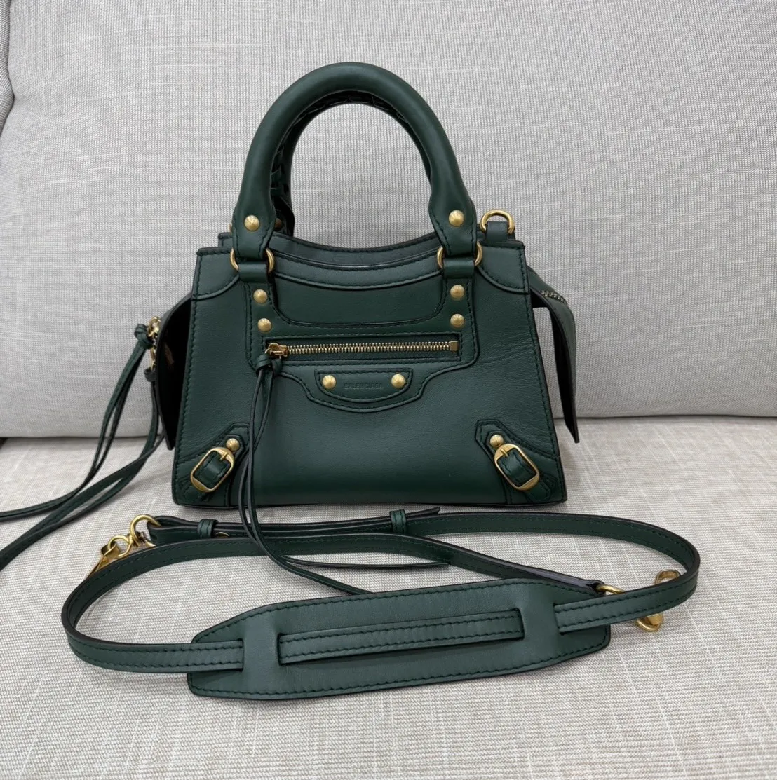 Balenciag Neo Classic機車包 小號 橄欖綠 深綠