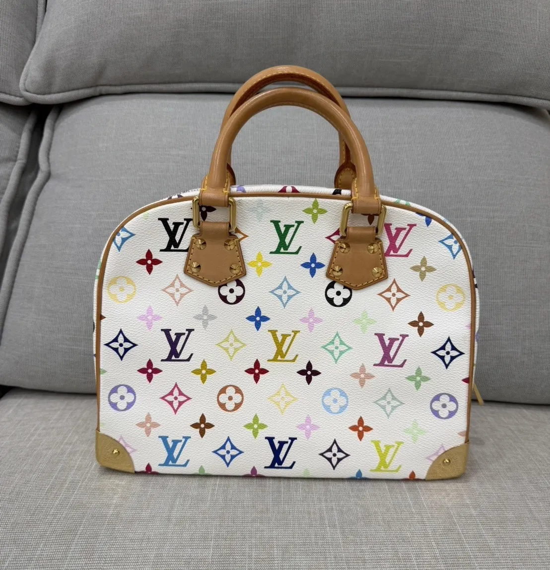 LV  村上隆聯名限定款白三彩珍妮包