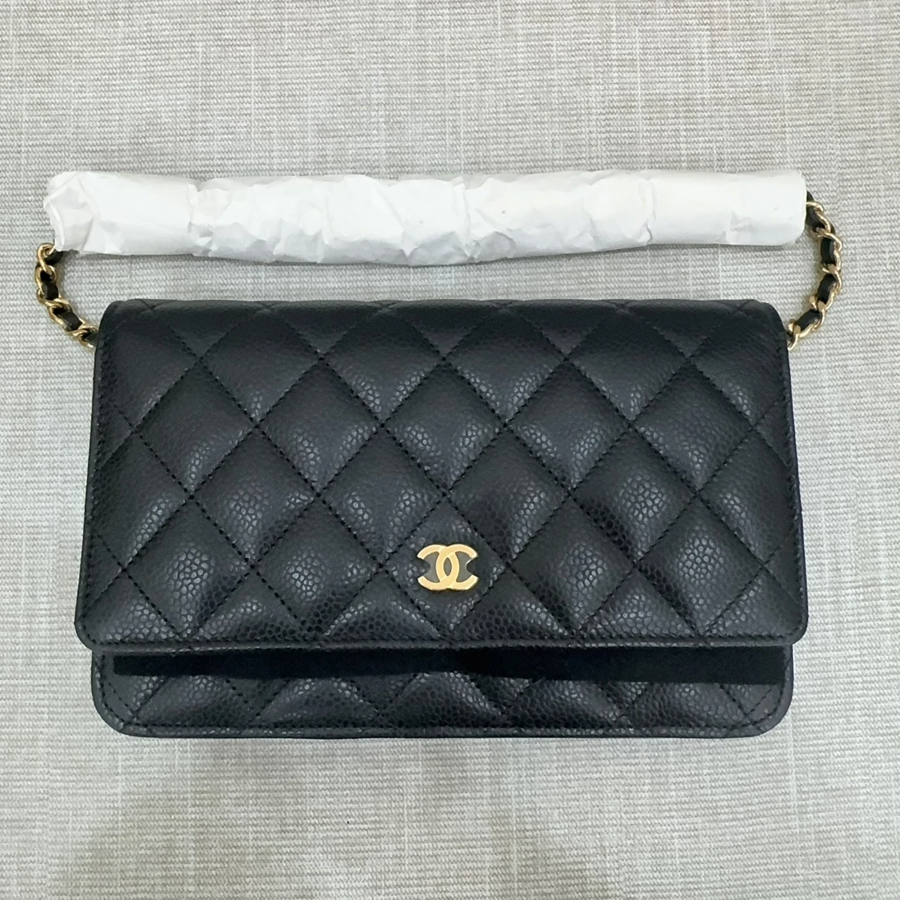 Chanel 全新 woc黑金荔枝牛 芯片款