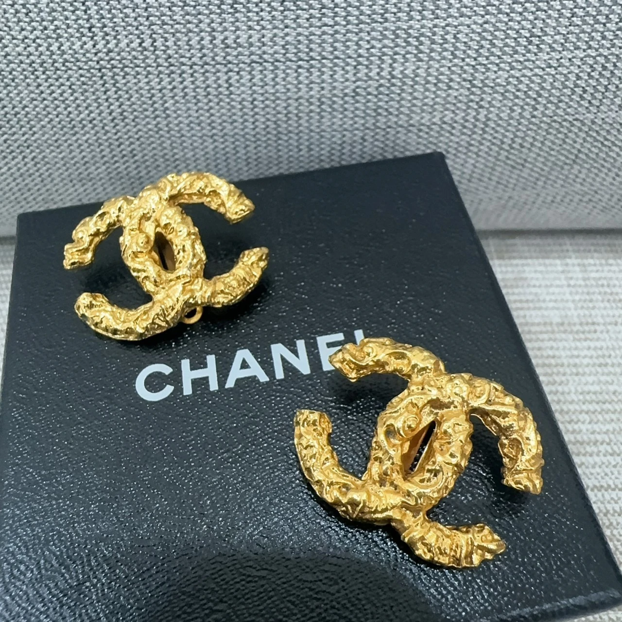 CHANEL vintage熔岩系列 夾式耳環 超稀有珍藏