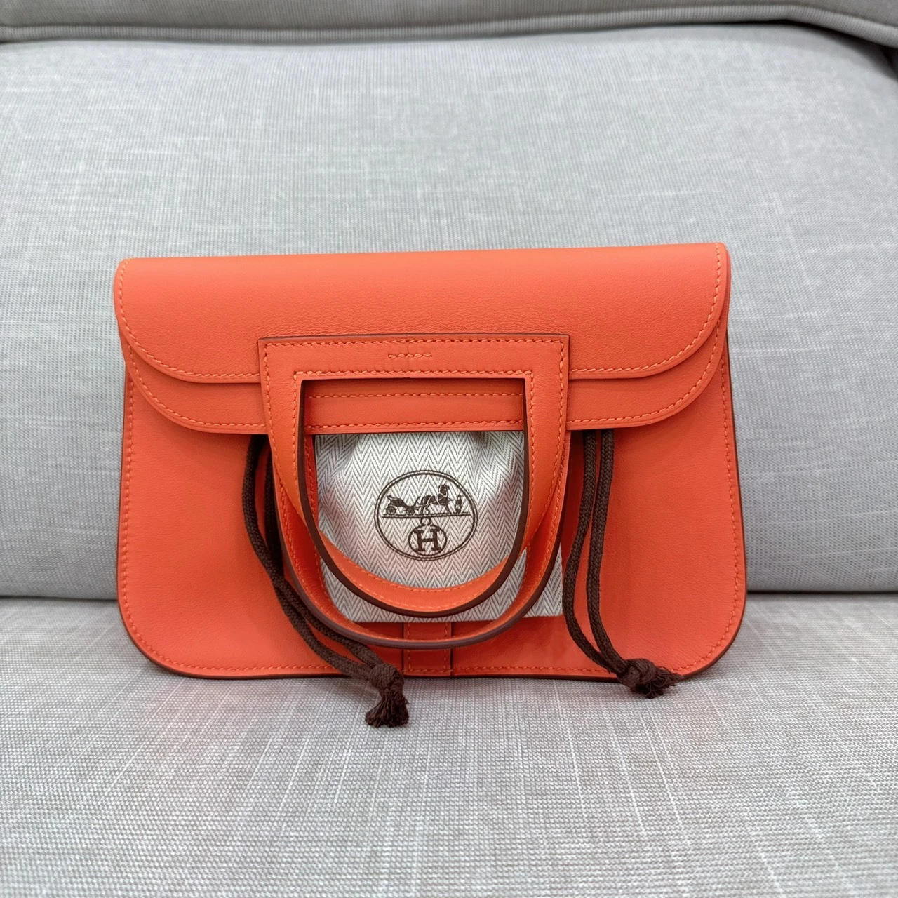 Hermes 全新 mini Halzan 橙色/橘色 最新G刻印