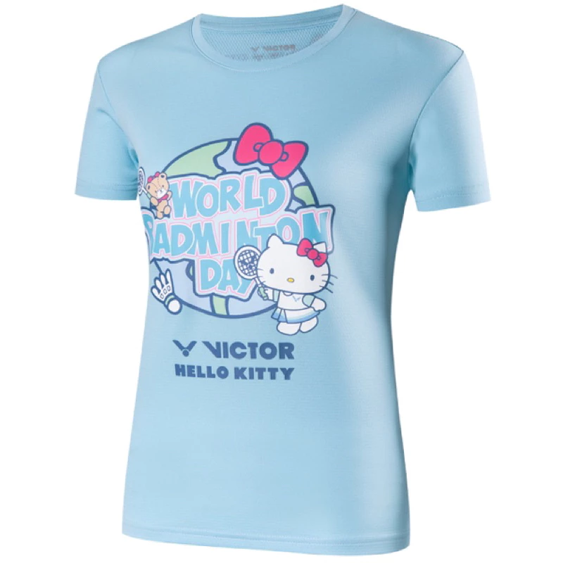 【VICTOR】{世界羽球日/女款} VICTOR X HELLO KITTY 聯名T恤 T-KT301