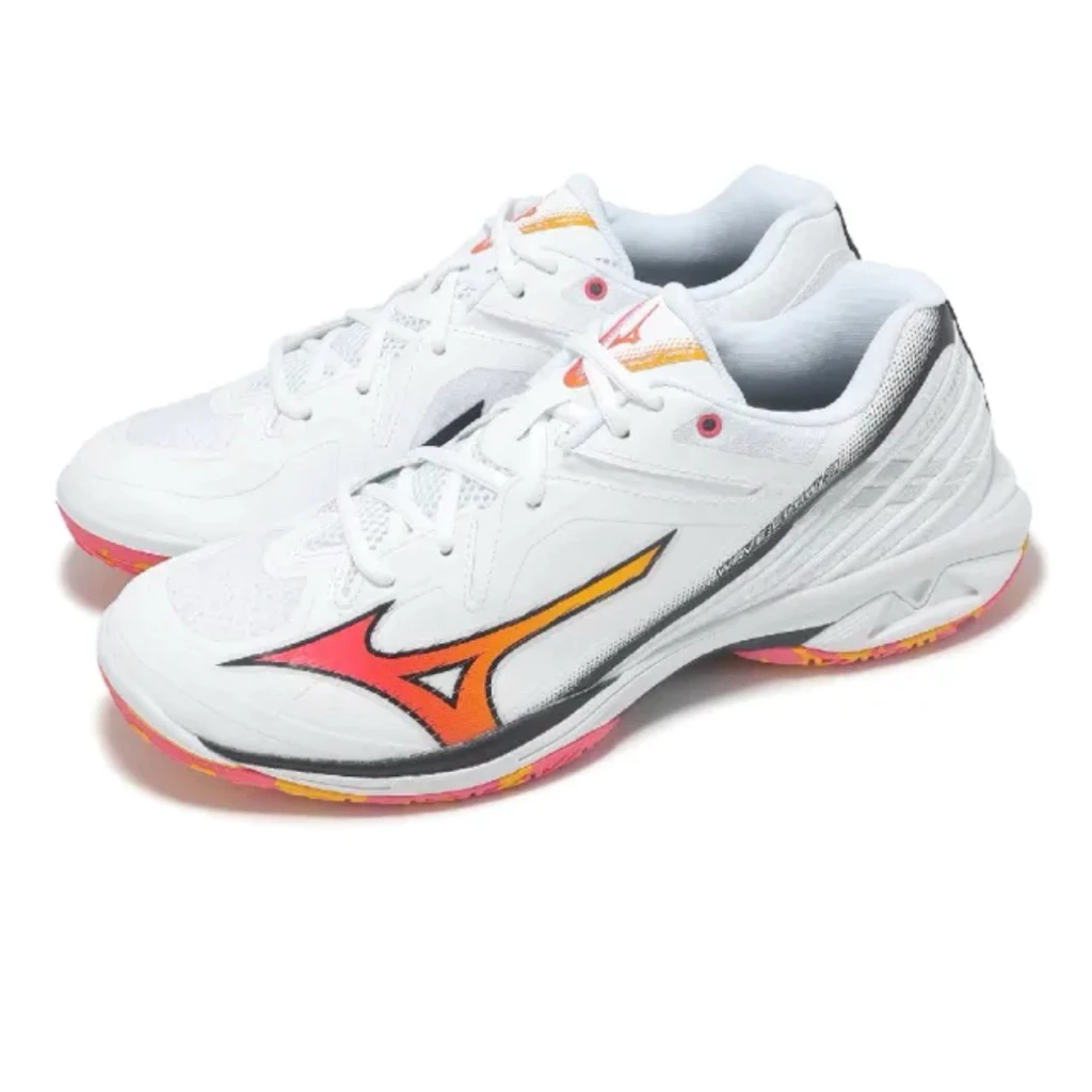 MIZUNO 71GA244335 WAVE CLAW 3男 排羽球鞋3E寬楦 白 x火焰橘