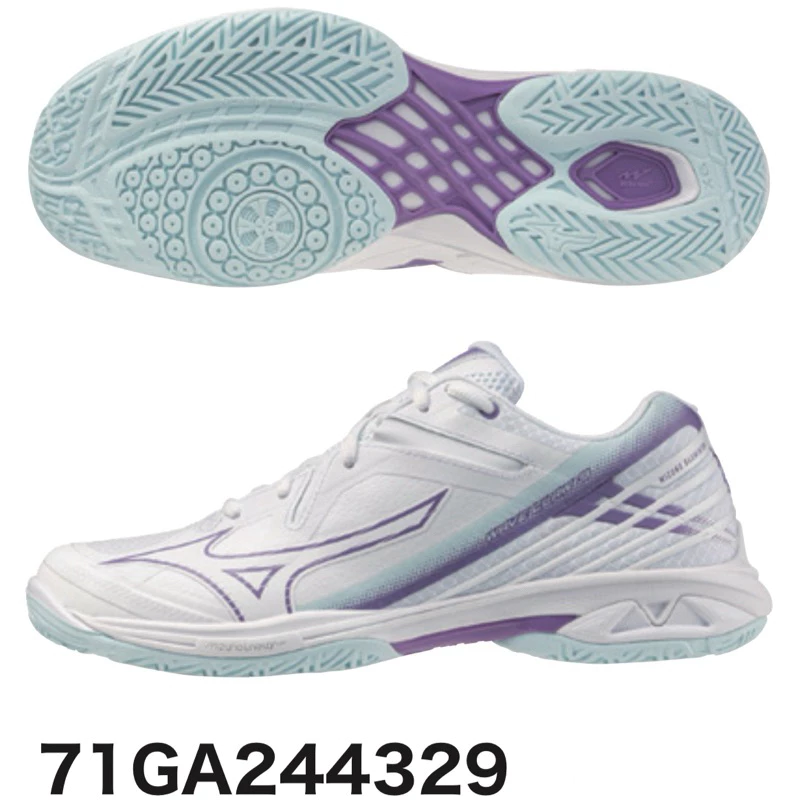 MIZUNO 美津濃WAVE CLAW 3 羽球鞋 71GA244329 白紫