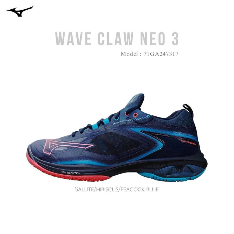 MIZUNO 美津濃 羽球鞋 Wave Claw Neo 3 男鞋 寬楦 黑回彈 室內運動 羽排鞋 美津濃